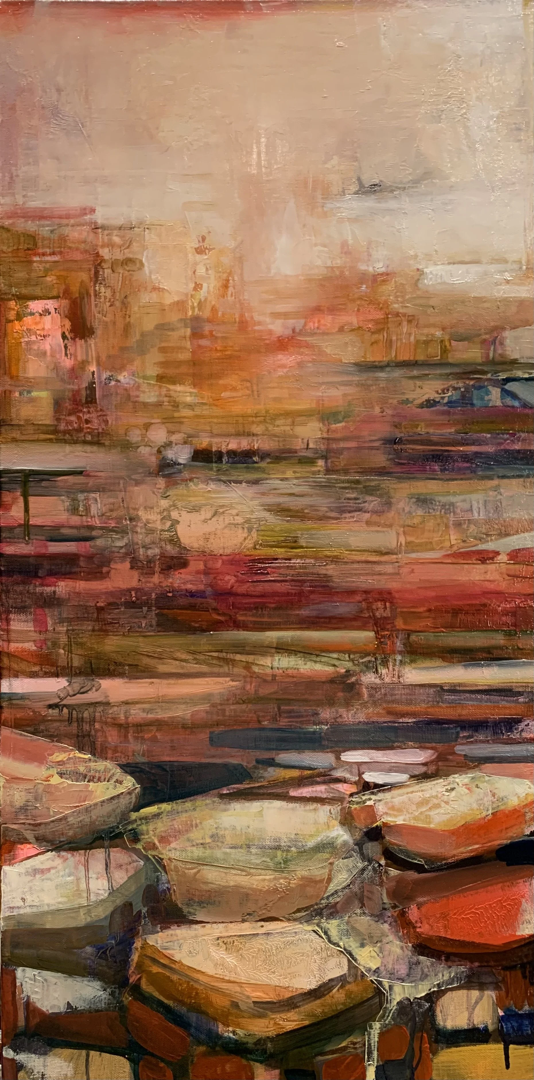 Water Fire, 30" x 15", Oil on Canvas