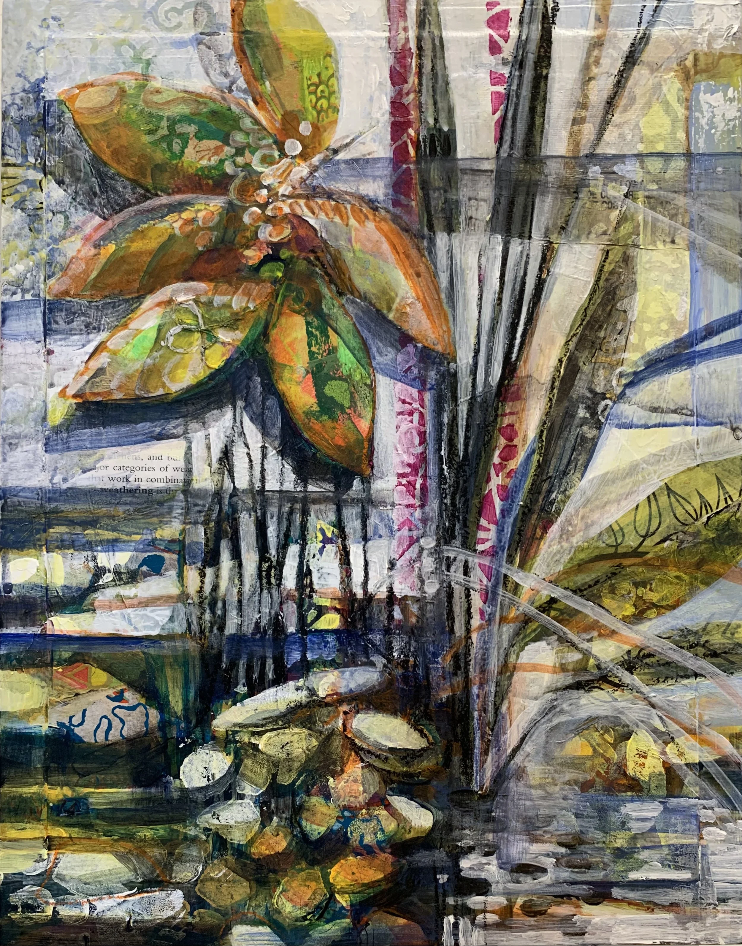 Organic Chemistry II, 14" x 11", Mixed Media on Panel