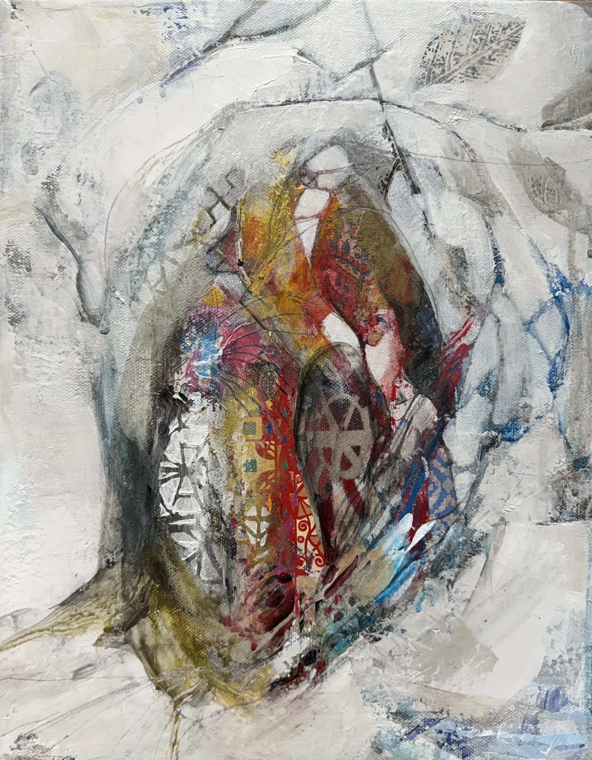 Hibernation, 14" x 11", Mixed Media on Canvas