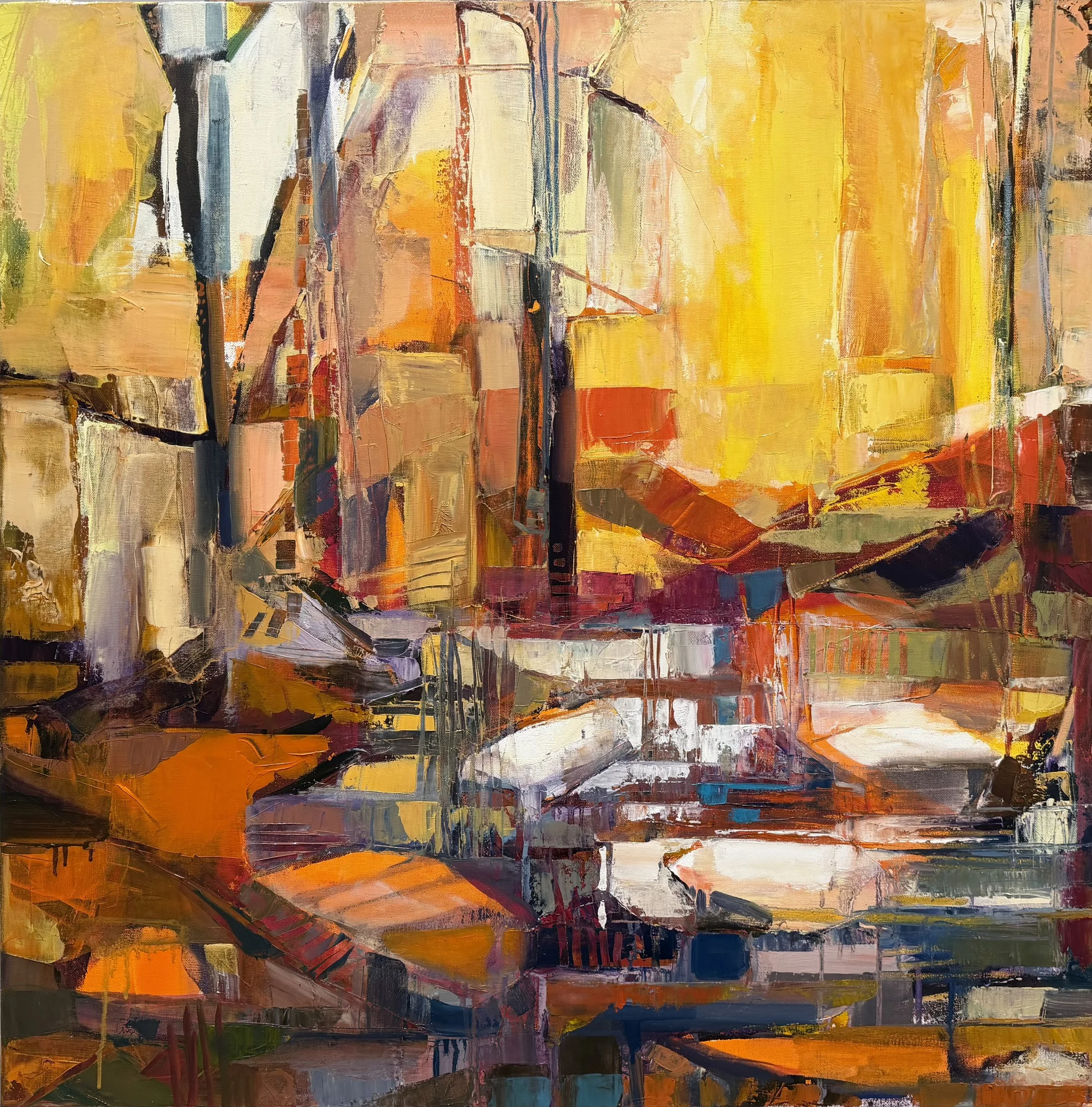 Around The Bend, 30" x 30", Oil on Canvas