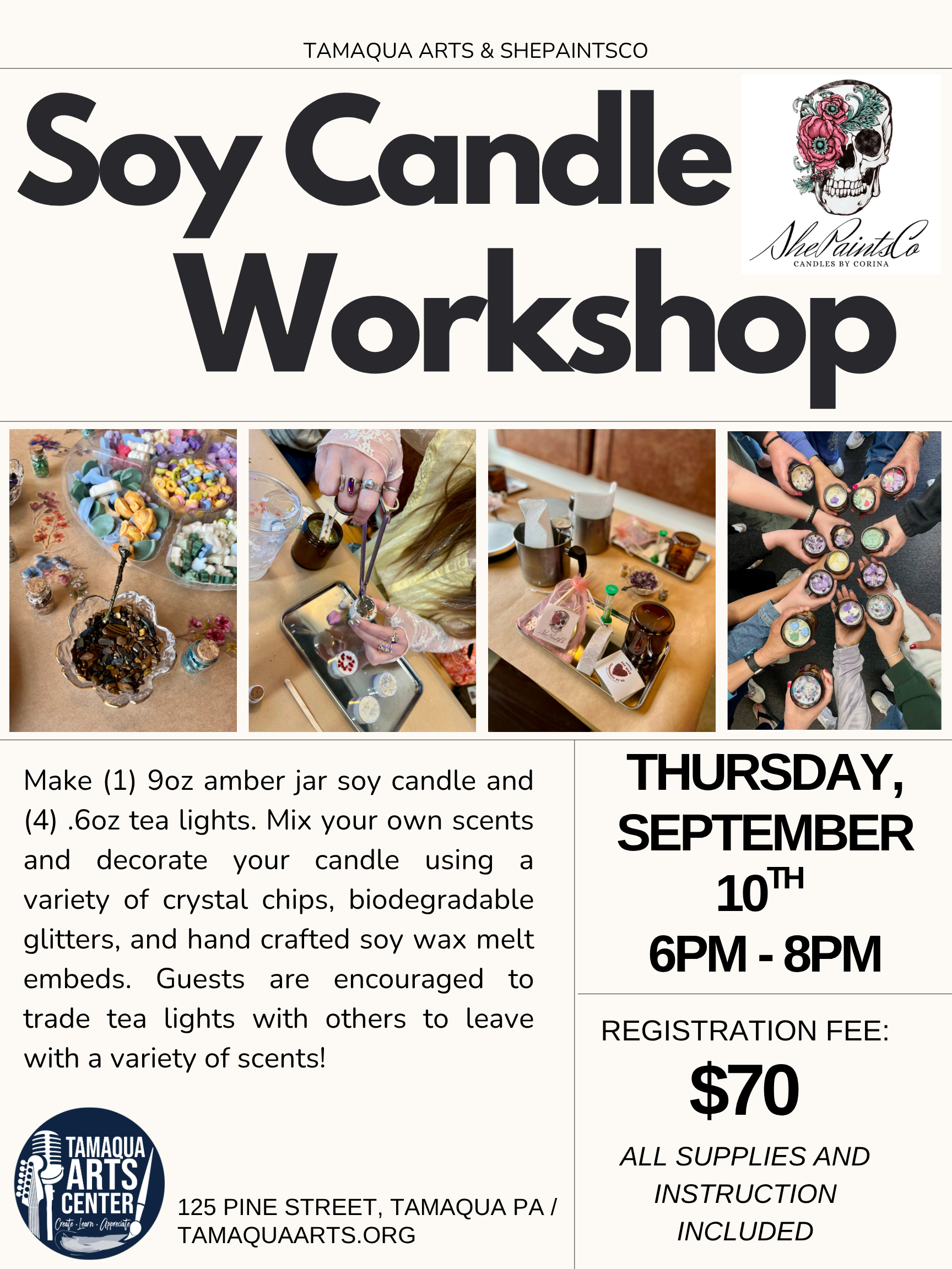 Tamaqua community Arts Center Candle Making