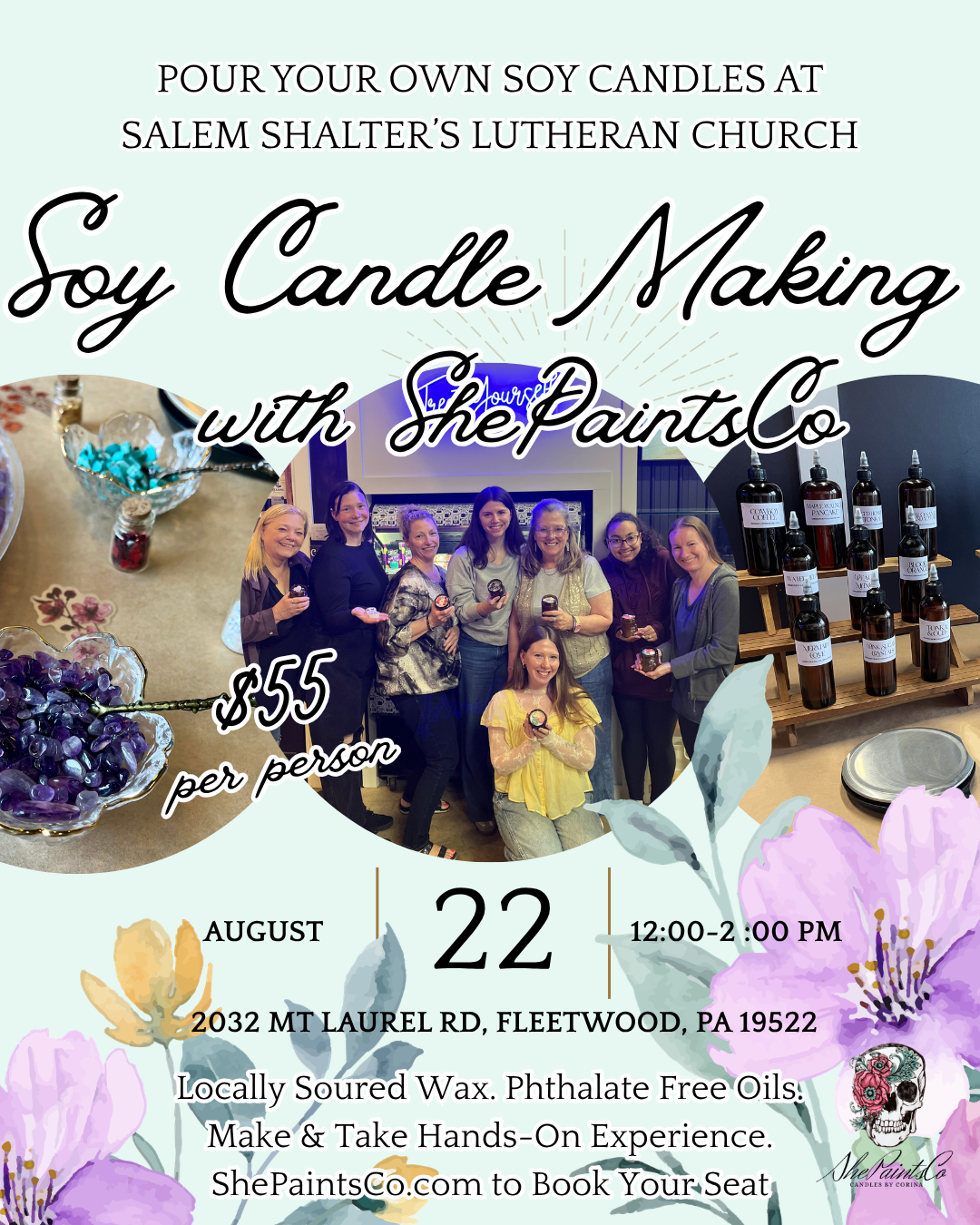 8.22 Salem Shalter’s Lutheran Church Soy Candle Workshop