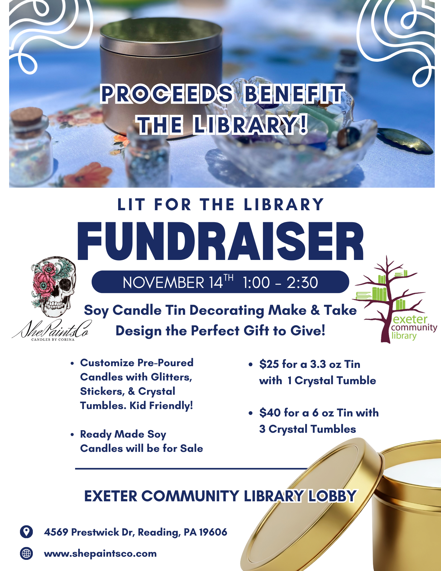 Make &amp; Take Lit for the Library Fundraiser at Exeter Community Library