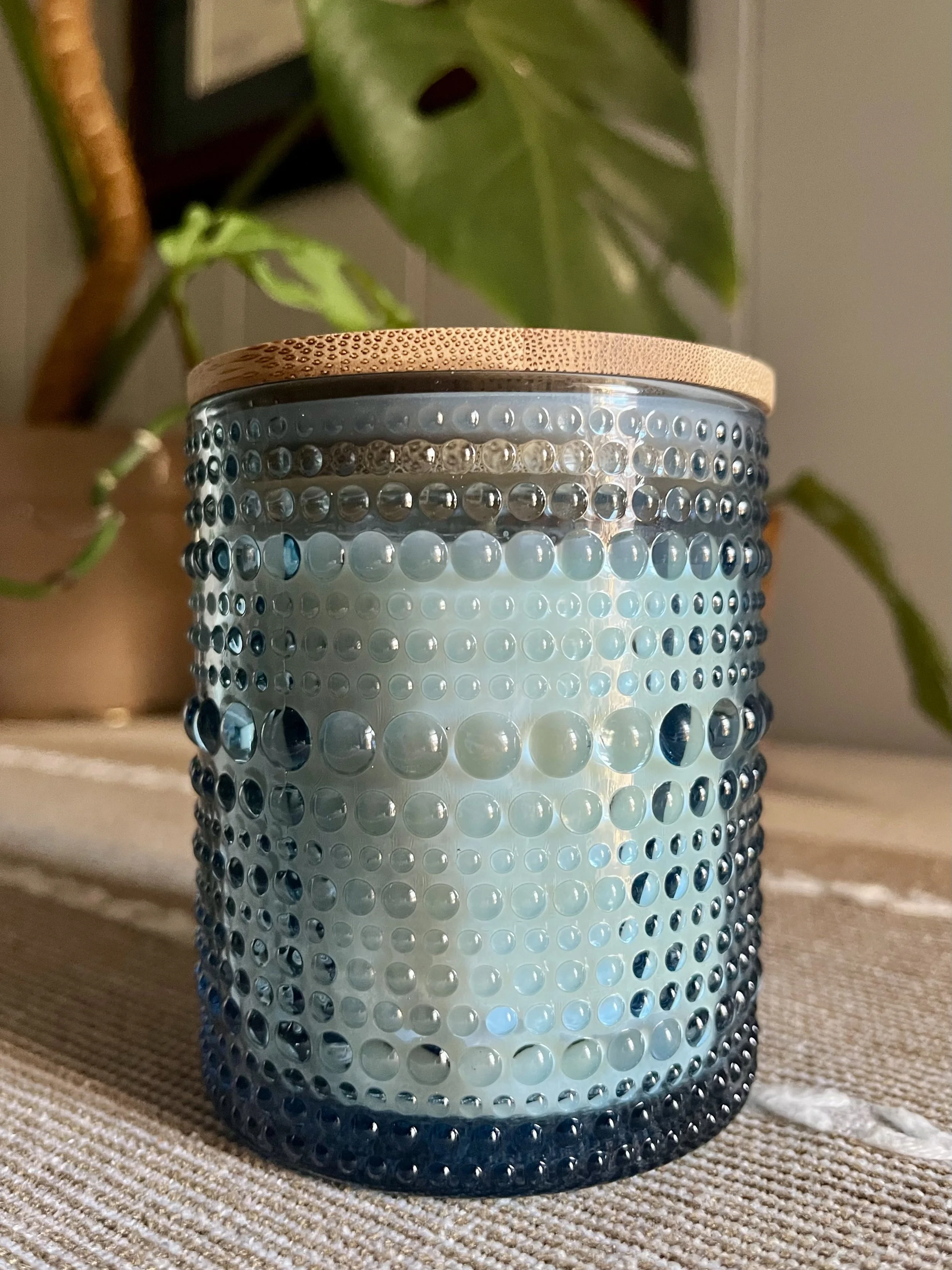 10 oz Blue Embossed Spring Jars