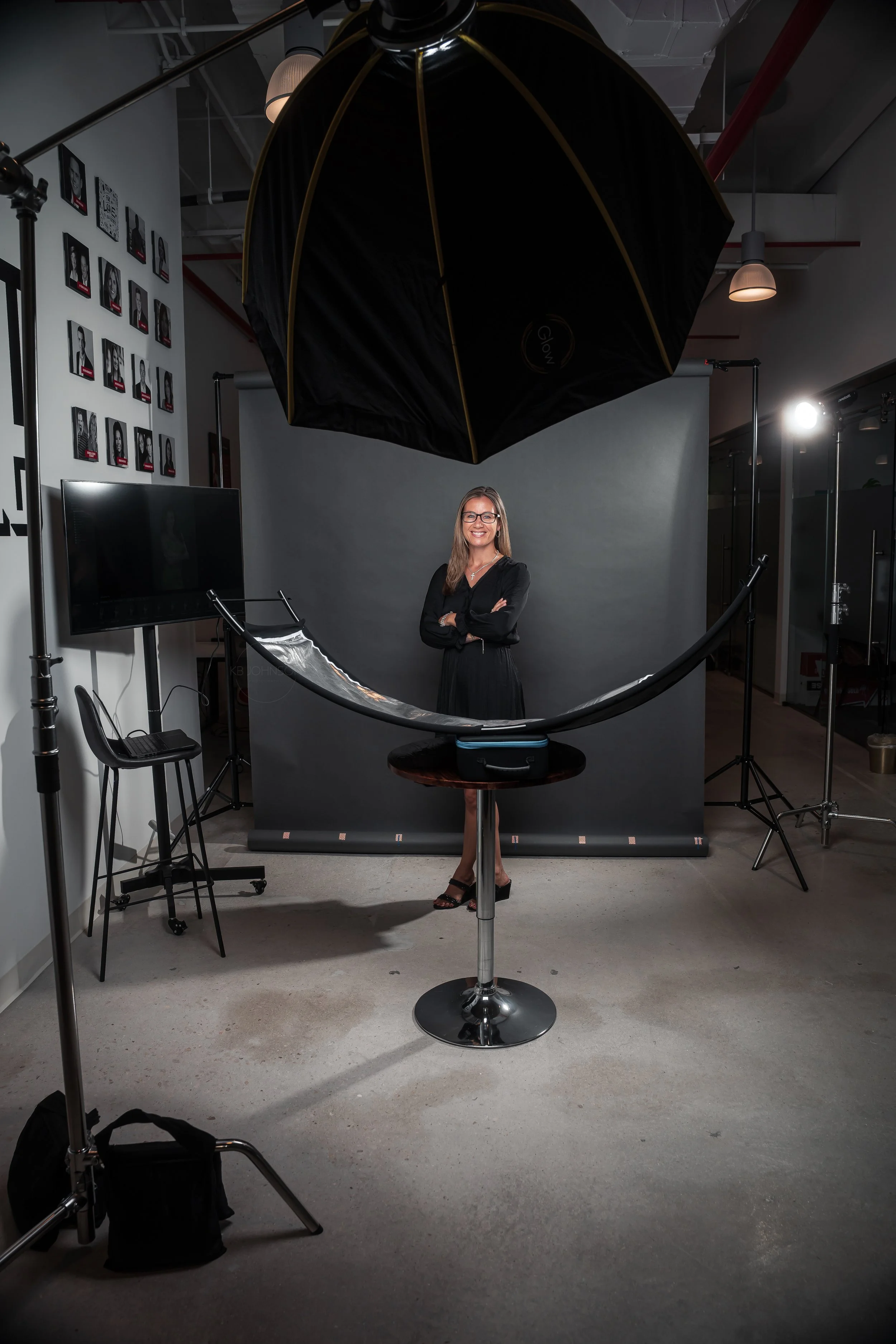 Mobile studio headshot session for a tech entrepreneur in their home office — clean, confident, and approachable.