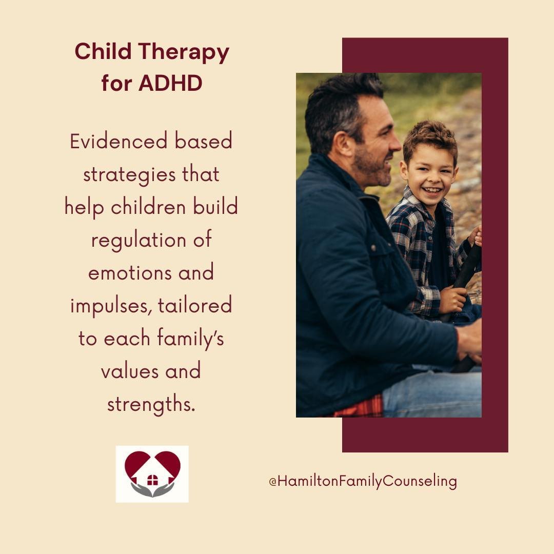 At Hamilton Family Counseling, we specialize in children ages 1-10 with big emotions and challenging behaviors, including child therapy for ADHD.

Schedule a free 15-minute consultation now to learn more!

Link in bio or go to www.HFCounsel.com/adhd.