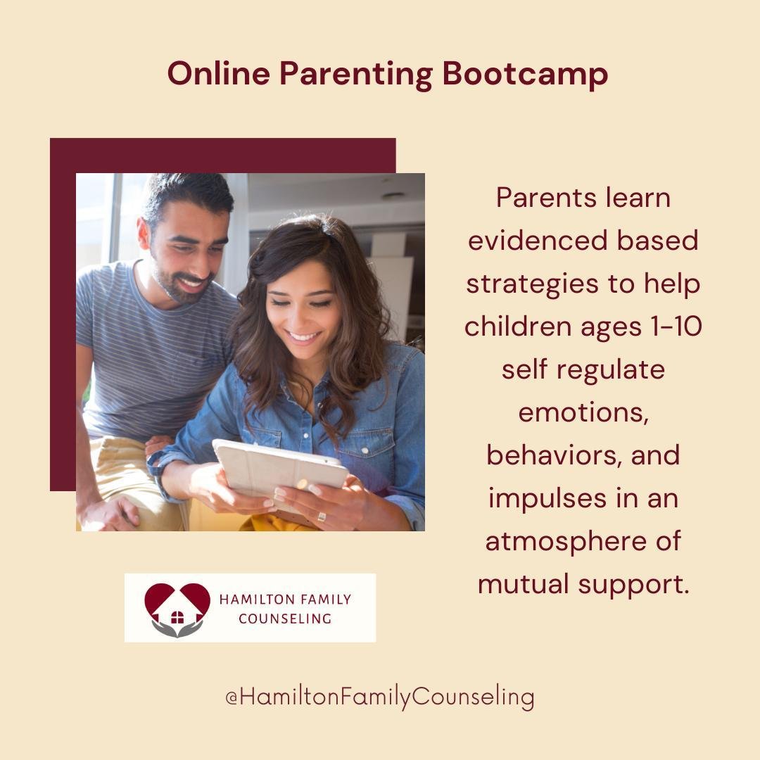 At Hamilton Family Counseling we specialize in children ages 1-10 with big emotions and challenging behaviors including Online Parenting Bootcamp 

Schedule a free 15 minute consultation now to learn more!

Link in bio or go to www.HFCounsel.com/pare