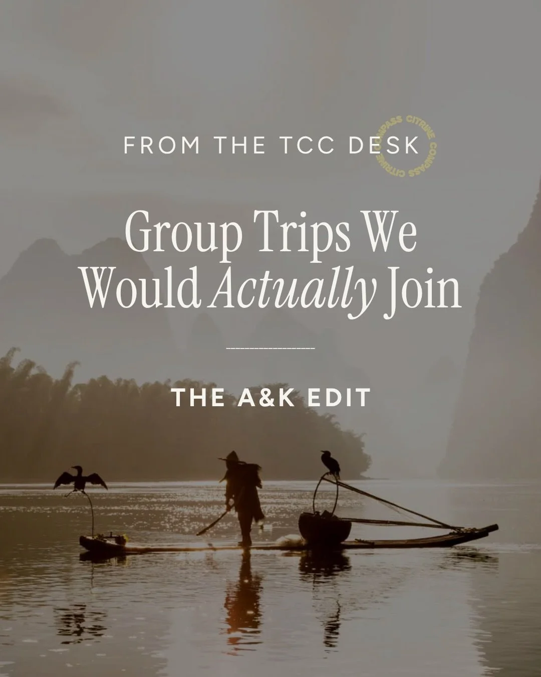 We love ourselves a completely custom itinerary.

Each trip is unique and we love tinkering with the details to make it the perfect match for the traveler and occasion.

That said, we&rsquo;re very much here for a trip around the world on a private j