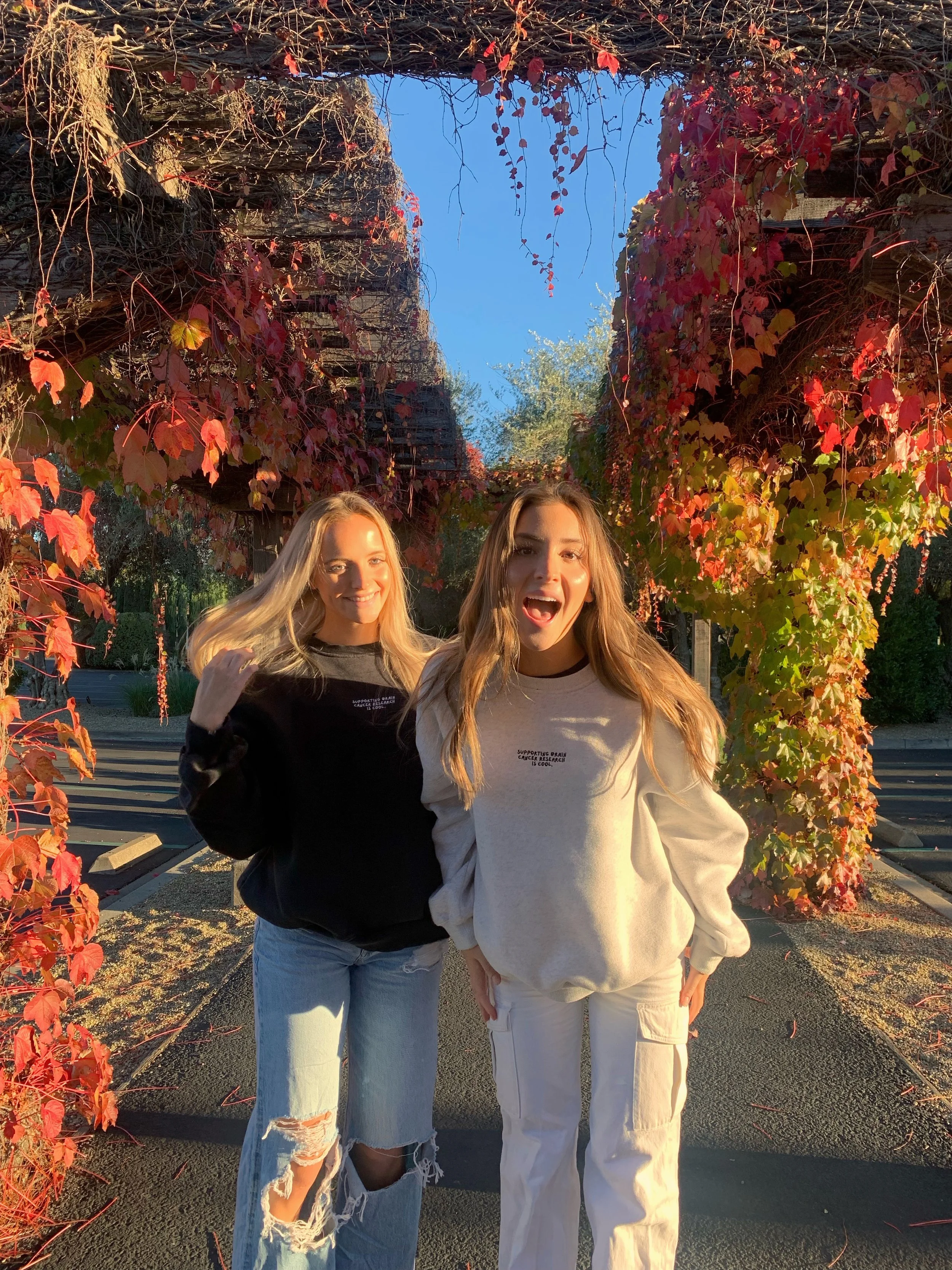 Natasha and Madeline Beitz wearing Miles to Marathons Crewneck in Napa Valley