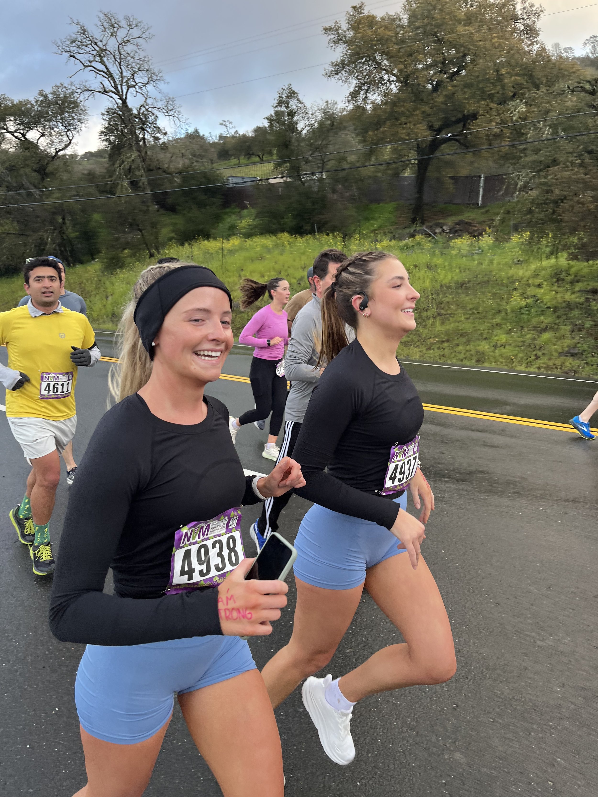 Natasha and Madeline Beitz running the Napa Valley Marathon