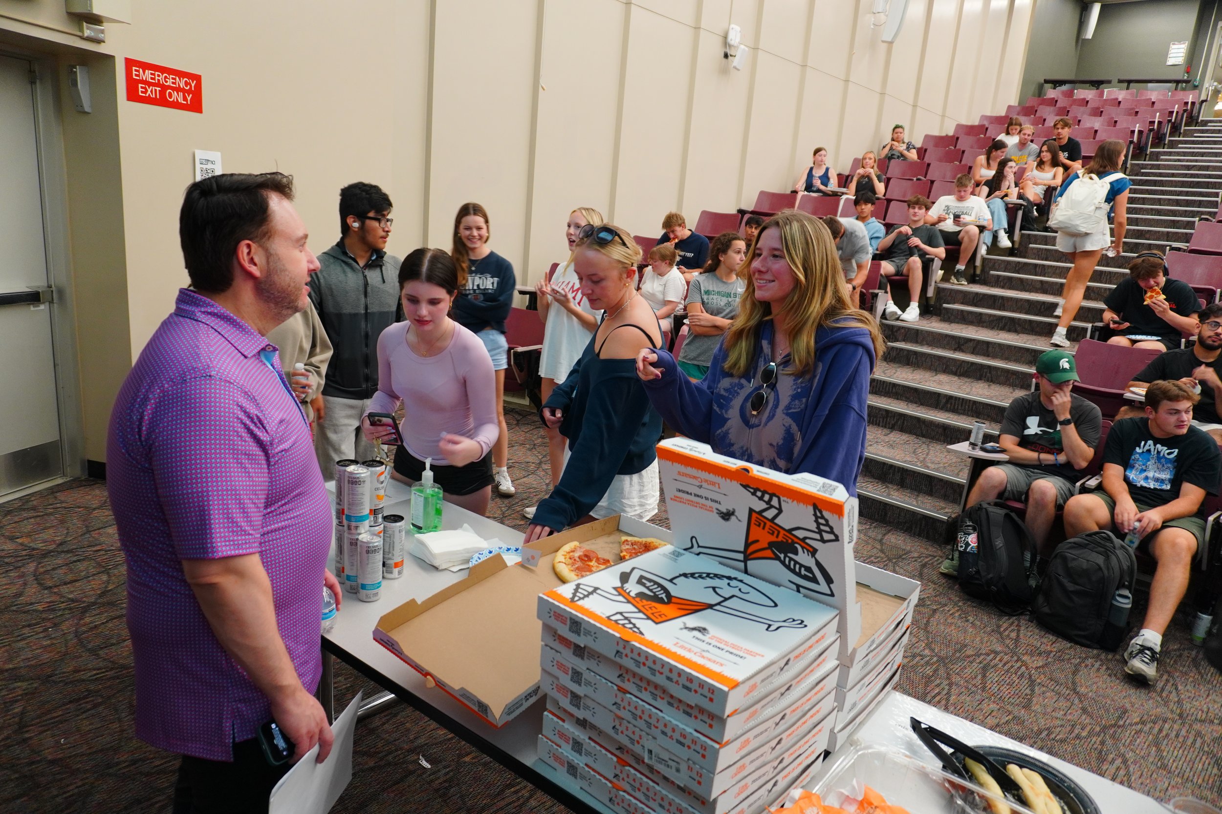 Our meeting speaker and members connecting!