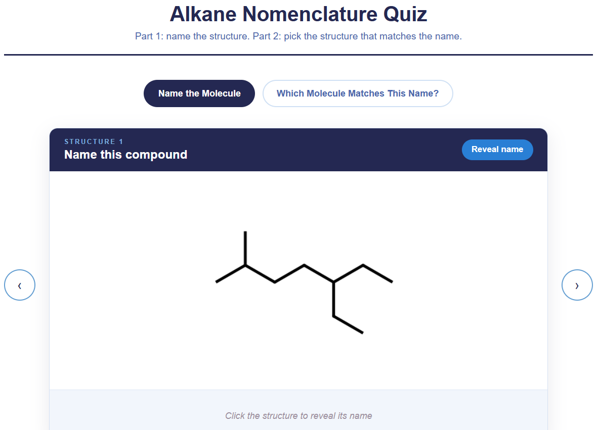 Alkane Nomencluture Quiz