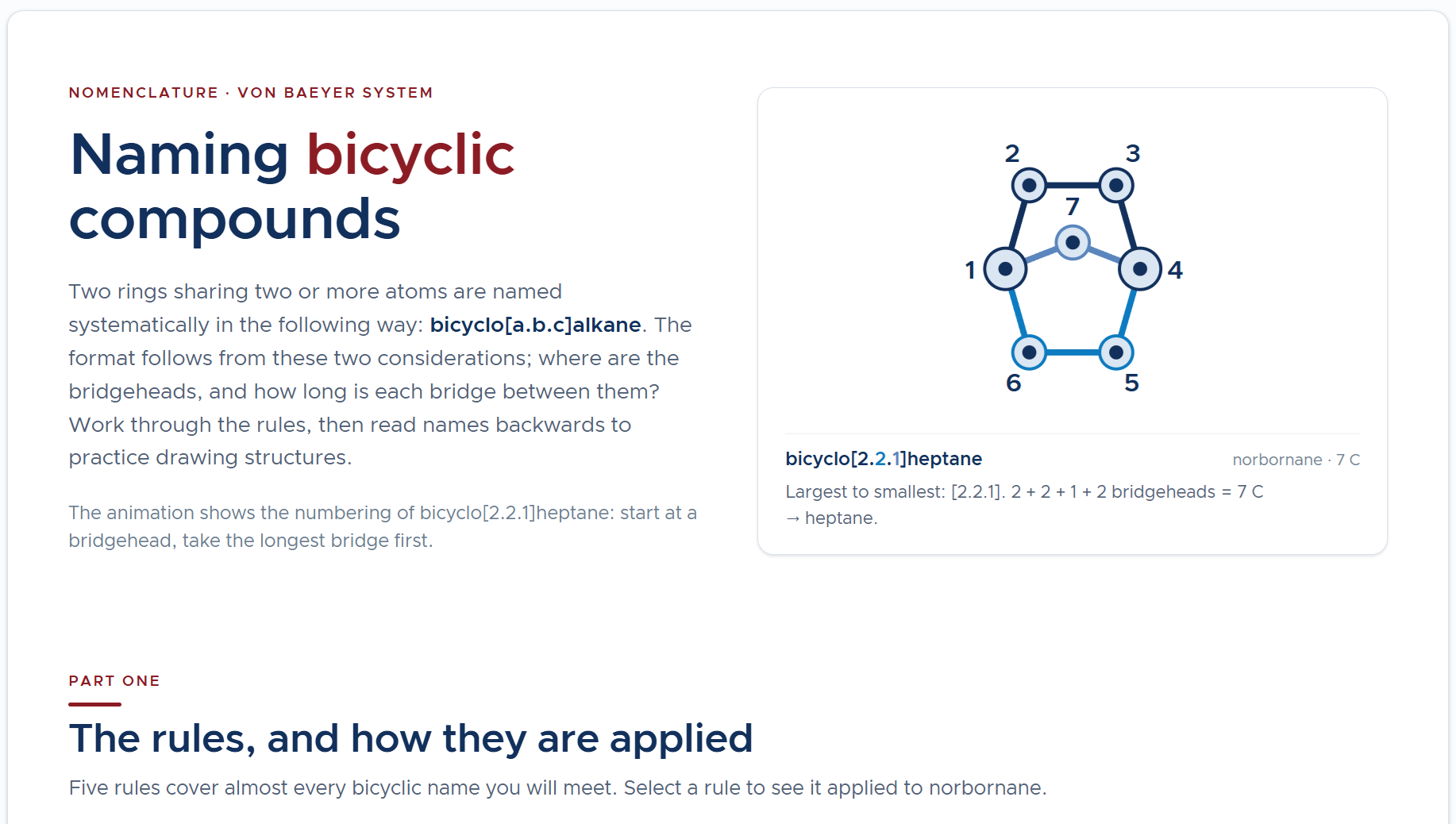 Naming Bicyclic Compounds