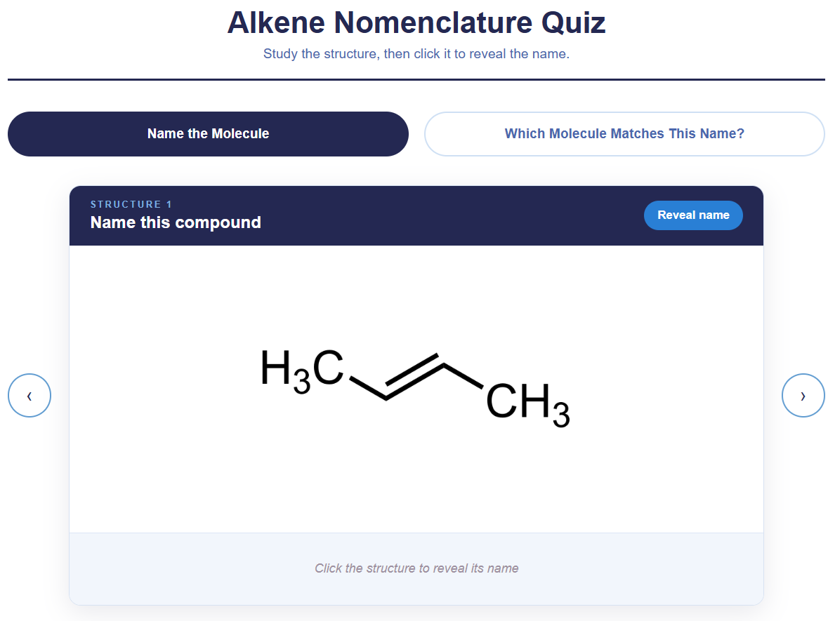 Alkene Nomenclature Quiz
