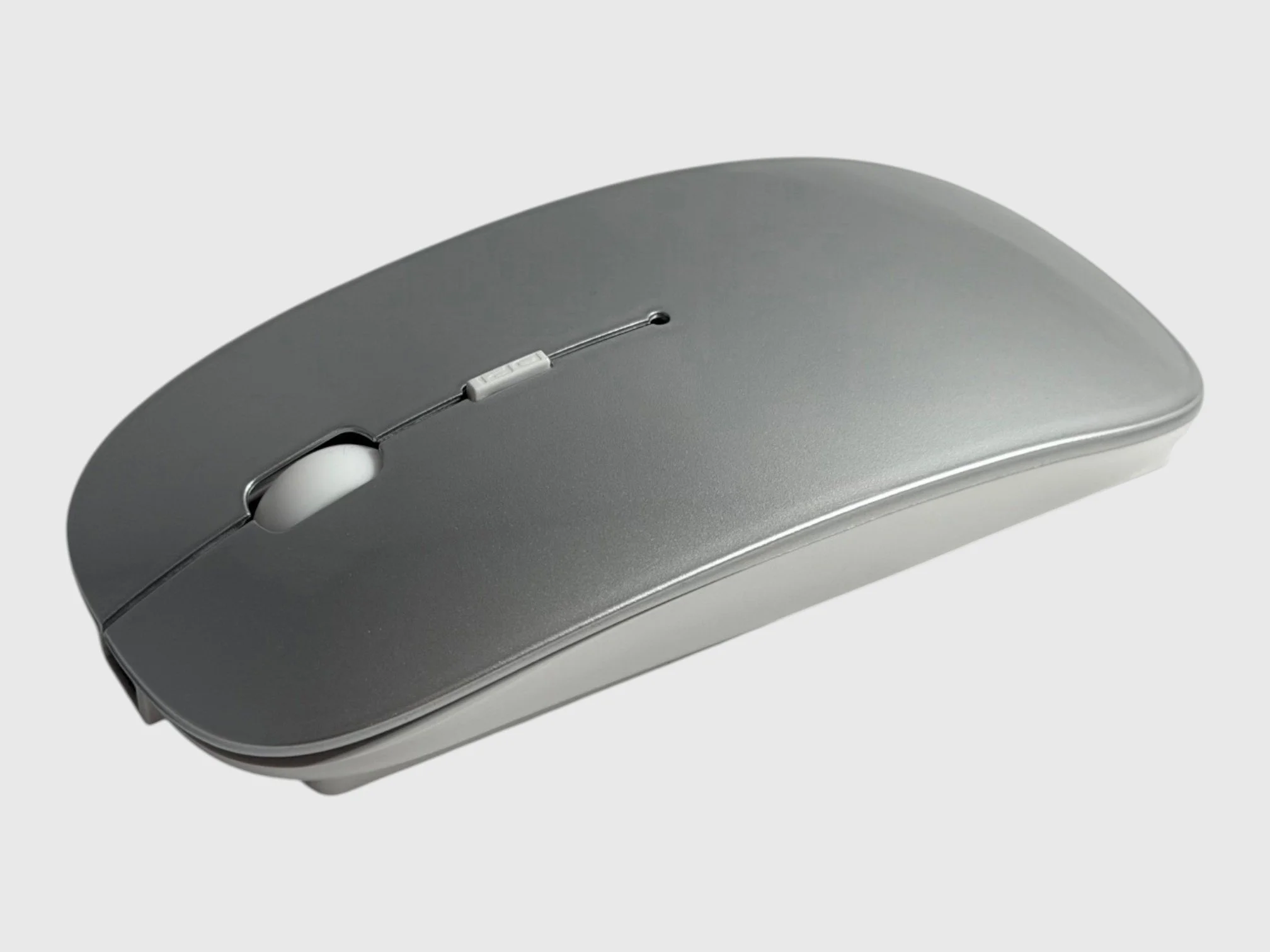 Silver and White Wireless Mouse