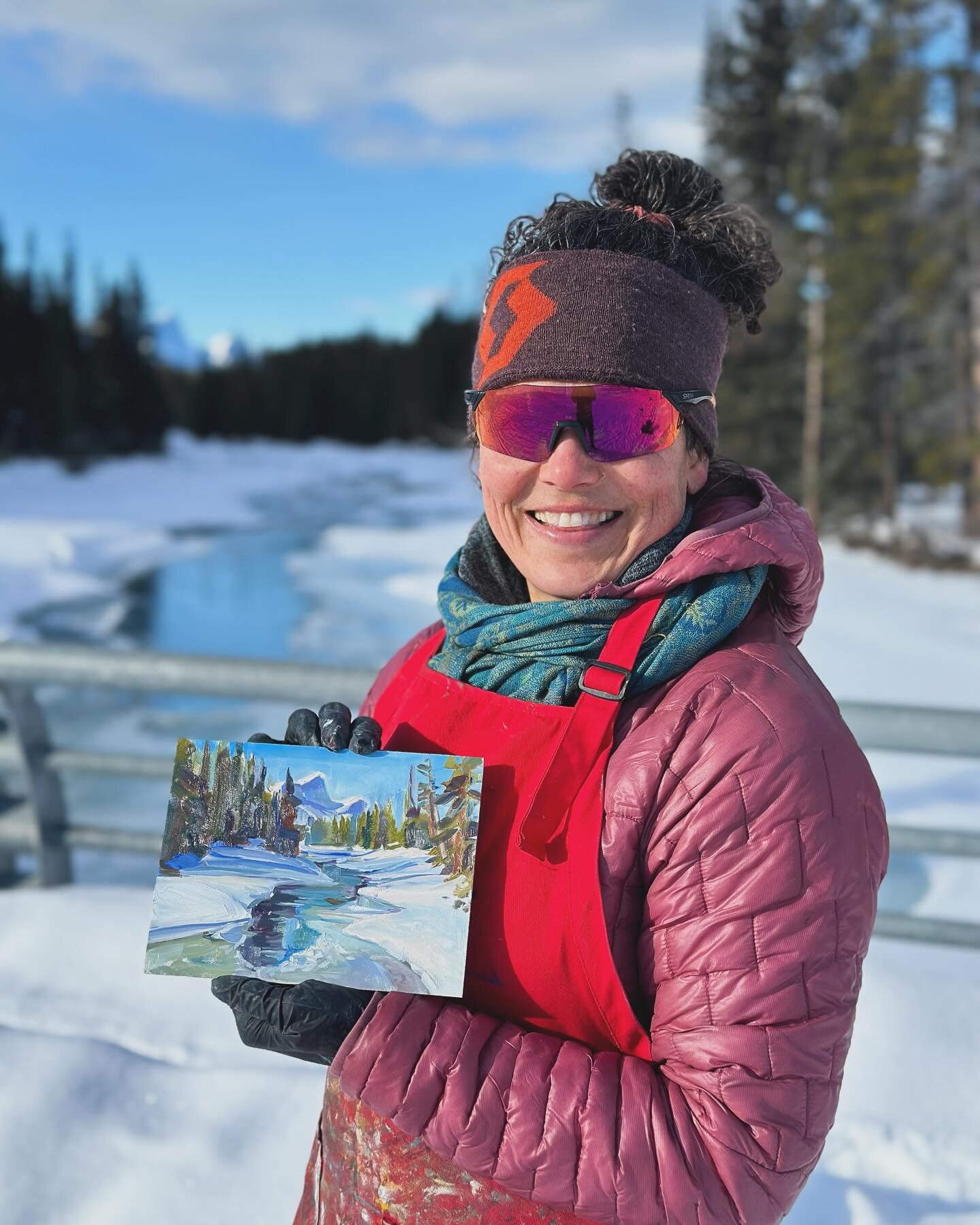 Last week&rsquo;s Plein air painting sessions with my pal @melaniemacvoy .
It isn&rsquo;t often that I get out painting outdoors in the winter, but last week we were just on a mission to get out and collect as much Rocky Mountain Magnificence as we c