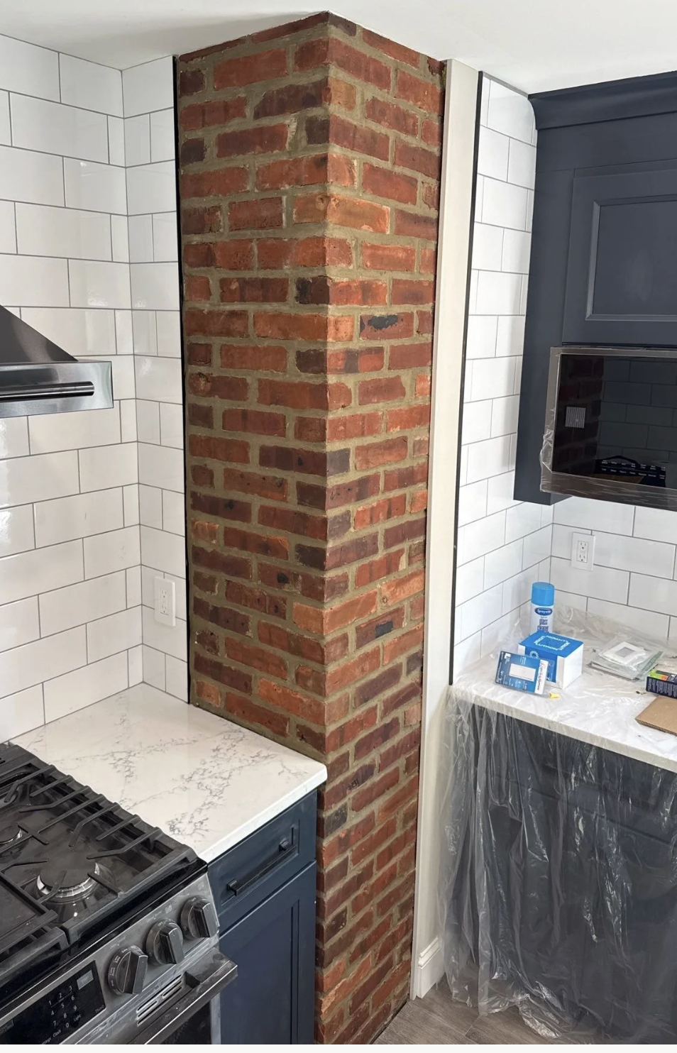 Restoring an Exposed Brick Kitchen Column 
