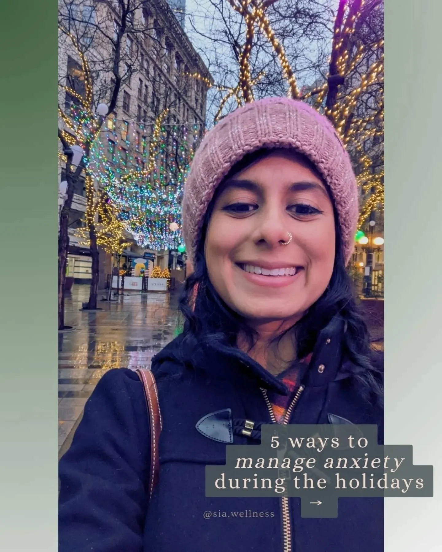 This time of year can be stressful 😵&zwj;💫 whether it's getting sick while adjusting to season, managing multiple events, being around tense family or home spaces, or the mind entering spirals, its easy for anxiety to take over. ⁣
⁣
A few ways to m