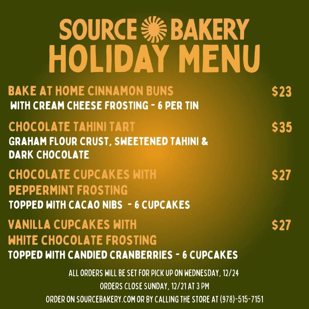 Happy holidays! Our Christmas menu is here and we&rsquo;ll be open Wednesday 12/24, 8-12, for Christmas Eve pickups. 
Get your orders in by Sunday 12/21 in person, over the phone or on our website.