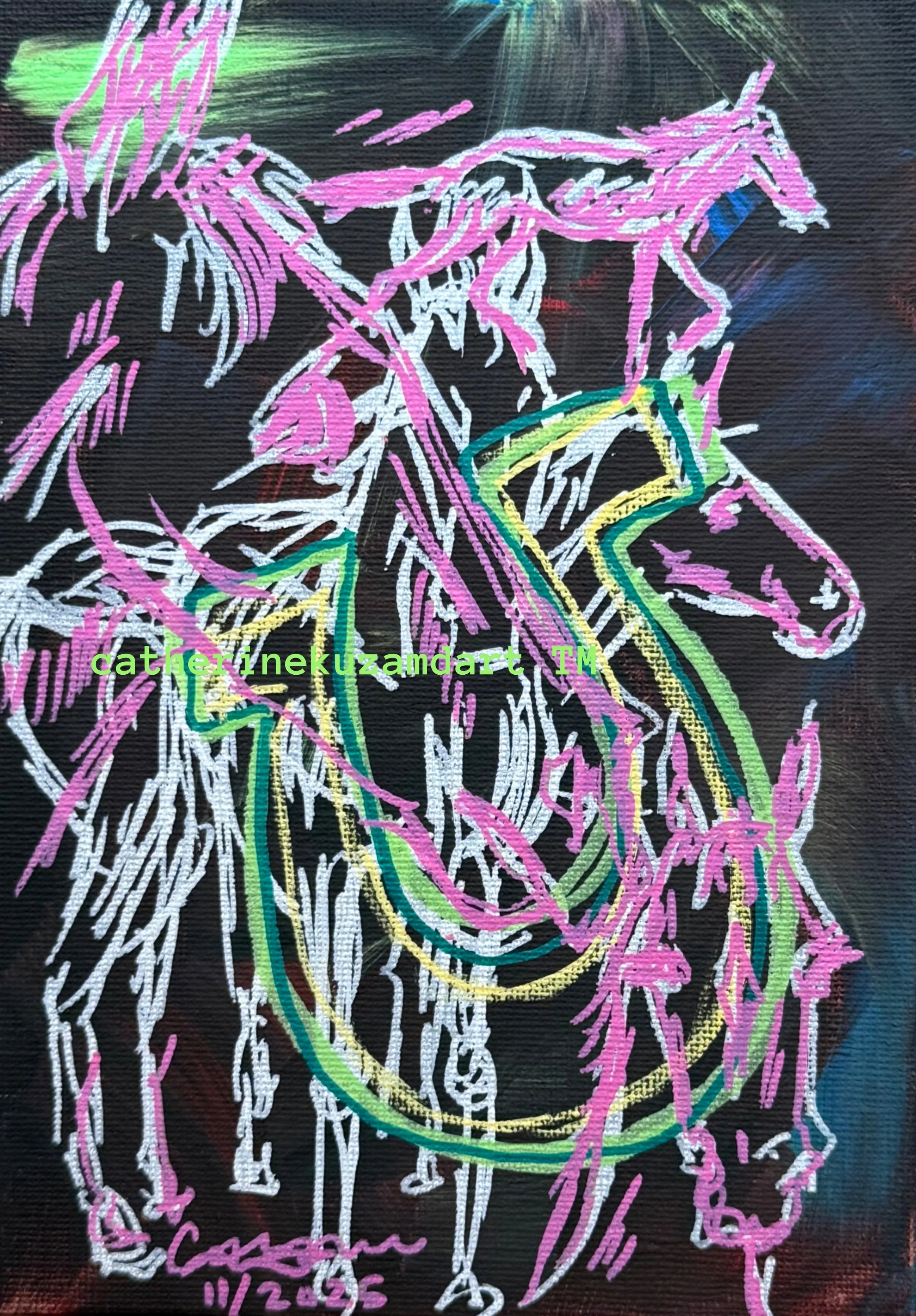 Colorful horses painting