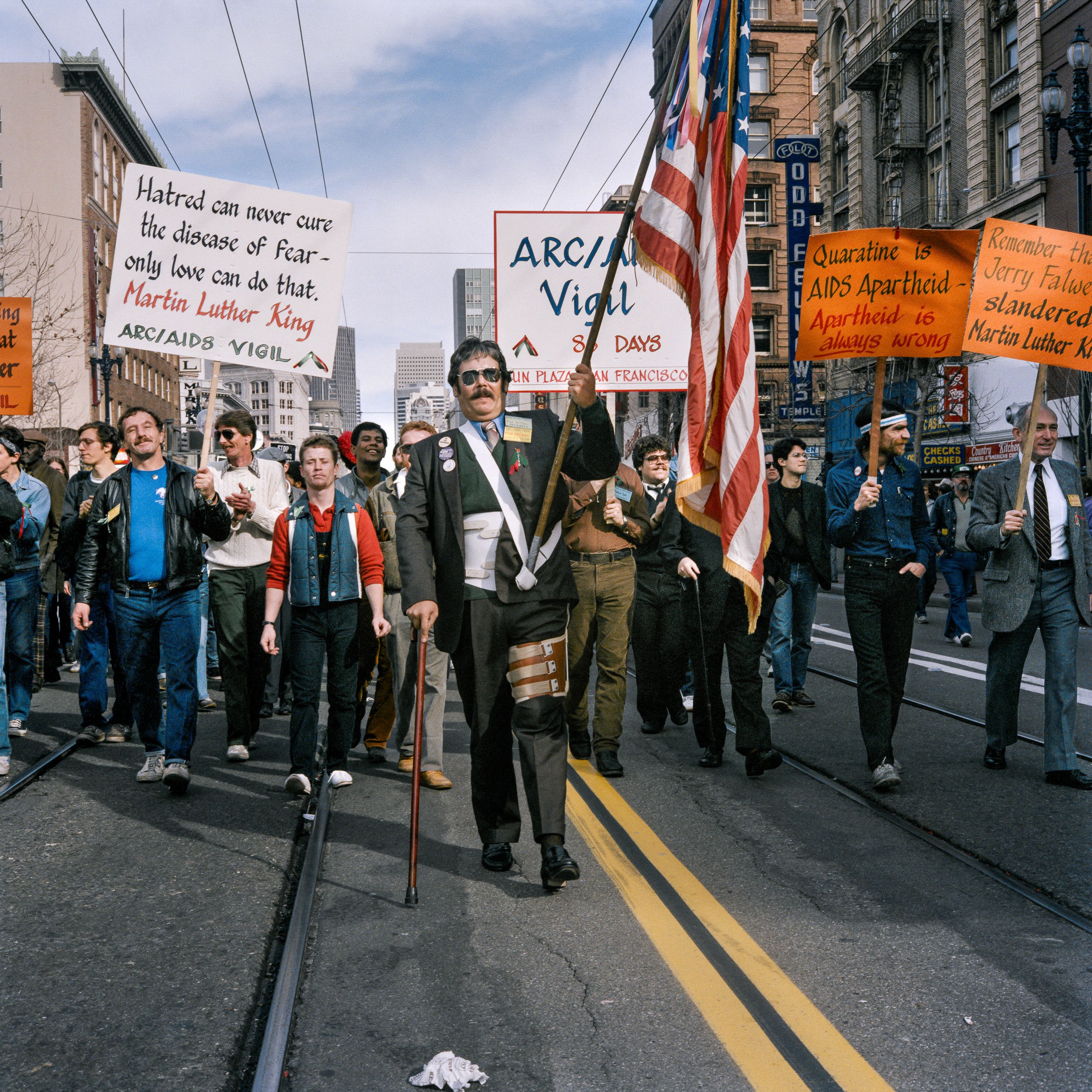   AIDS Activists, First Martin Luther King Jr Day Parade, 1986  