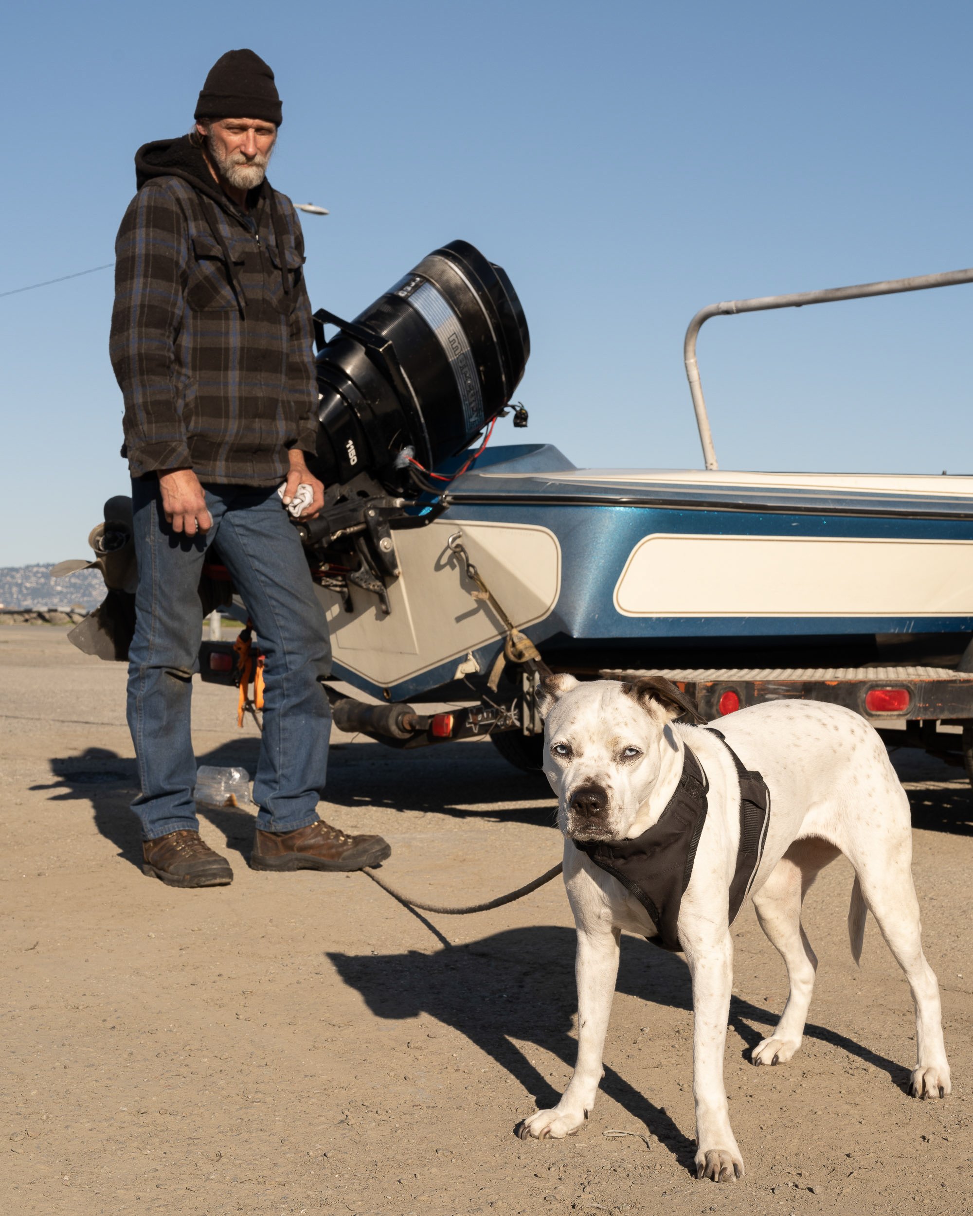   Kurt with his Dog and New Boat, 2022   