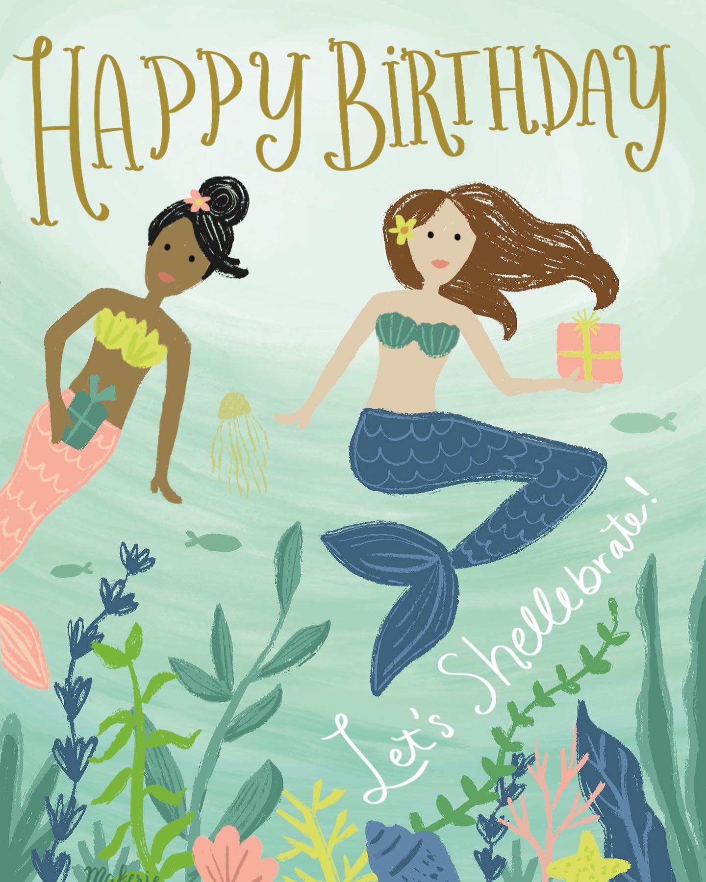 A little late.. but couldn&rsquo;t resist finishing this greeting card design for the mermaid prompt for #doodleadayapril by @ellolovey 🧜🏼&zwj;♀️ I absolutely love anything mermaid themed and The Little Mermaid is my favorite Disney movie! I rememb