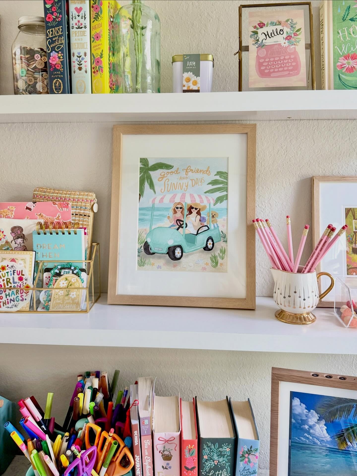 Good friends + sunny days! ☀️ Beach besties are cruising the shore, iced coffees in hand, and a golden pup along for the ride! New illustrated print in the shop!🏝️👙🌊

#seasidefl #coastalart #womenwhoillustrate #beachvacation