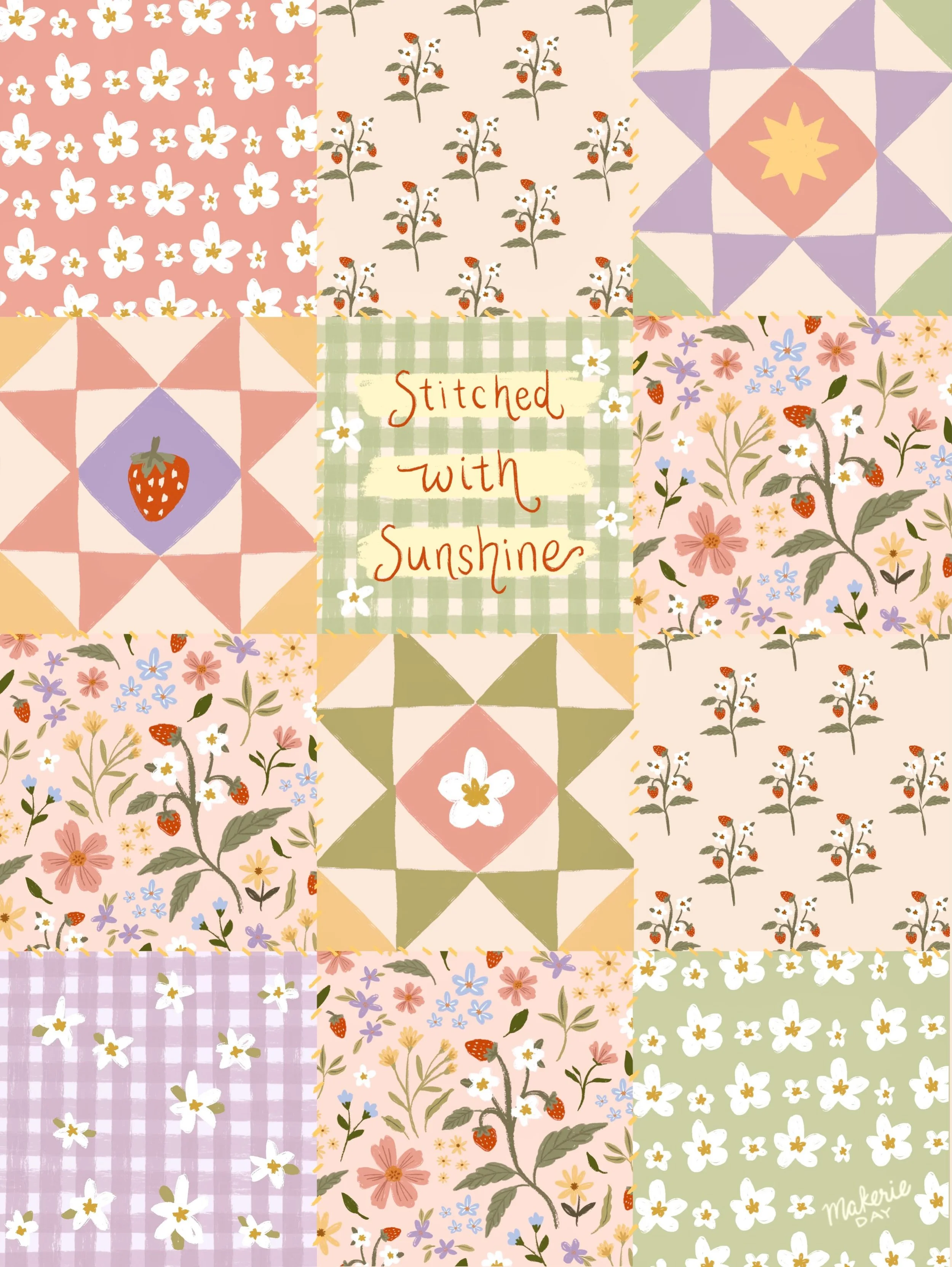 🍓quilt for #drawberrydays2026 art challenge! ☺️

Hosts:
@meganlindseyillustration 
@kimlynngravesbooks 
@littlecovens 
@corinnedawndraws 
@honeypaper.co 
@bunnytrailstudio 
@meganshumwayillustration 

#drawberrydays #quilting #strawberryart