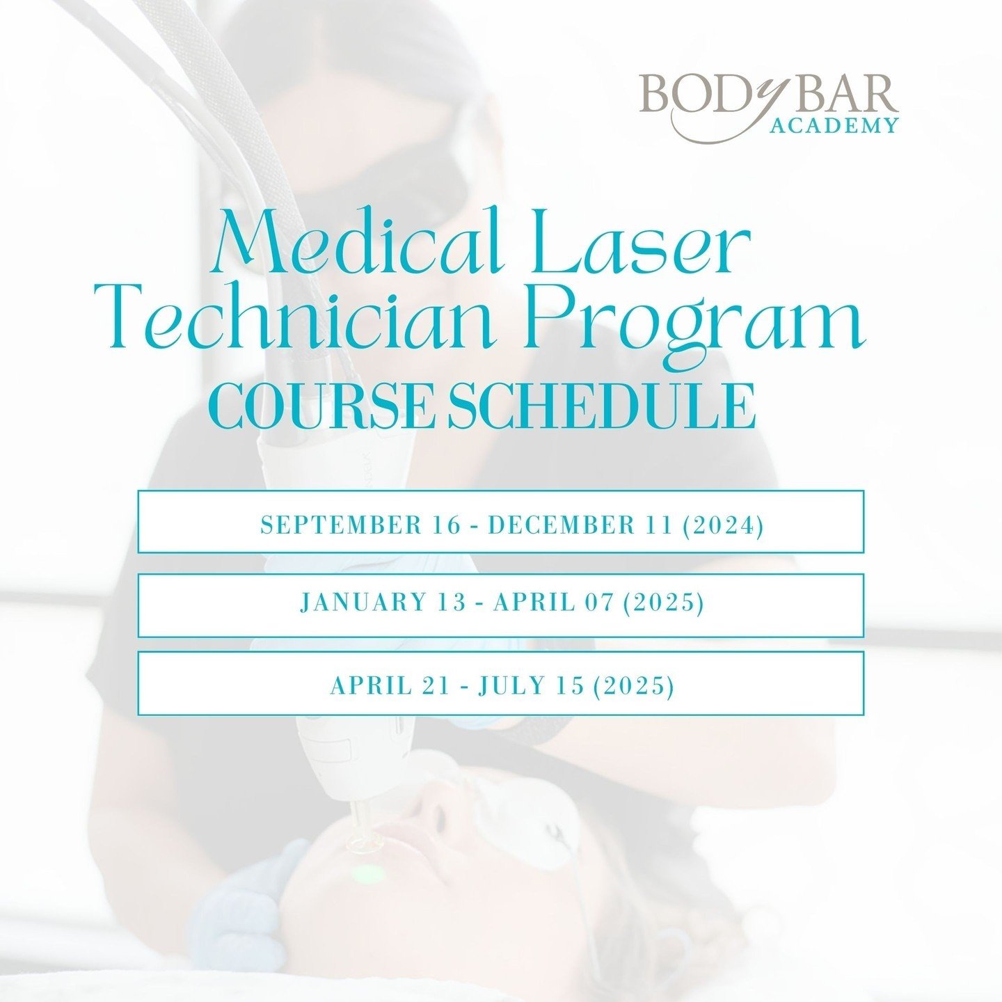 Become a Certified Medical Laser Technician with Body Bar Academy! Join our upcoming Medical Laser Technician course on the following dates:⁠
⁠
◻️September 16 - December 11, 2024◻️⁠
Duration: 12 weeks (3 months)⁠
Ideal for those seeking fall/winter t