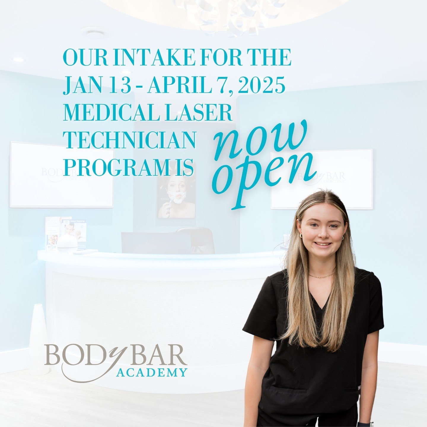 Exciting News! ⁠
⁠
Our intake for the Medical Laser Technician Program from January 13 - April 7, 2025 is now OPEN! ⁠
⁠
Ready to dive into the world of medical aesthetics and become a certified expert? Apply now to secure your spot and start your jou