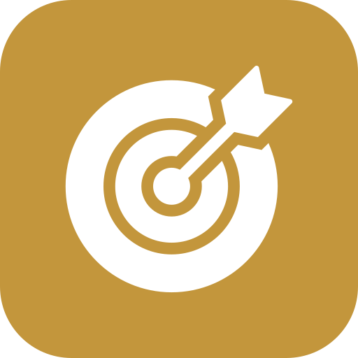 Icon of a target with an arrow hitting the bullseye.