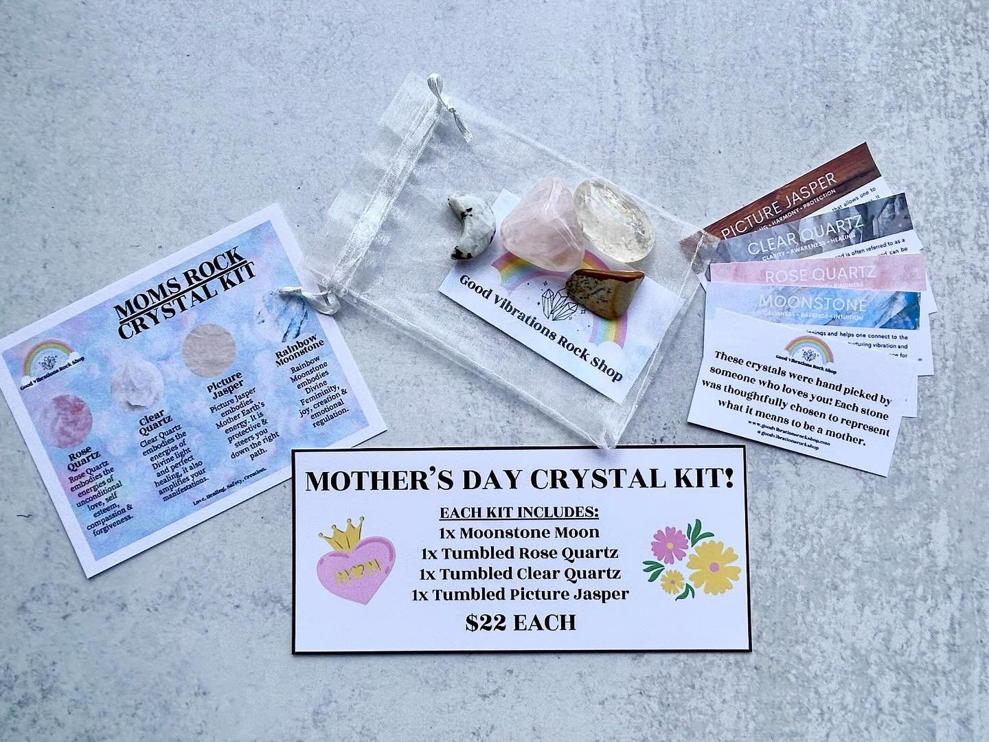 Are you looking for the perfect Mother&rsquo;s Day gift? We&rsquo;ve created just the thing for you! Our Moms Rock Crystal Kits are the best way to show your mom just how much you love her! With four crystals intentionally chosen to reflect and repre