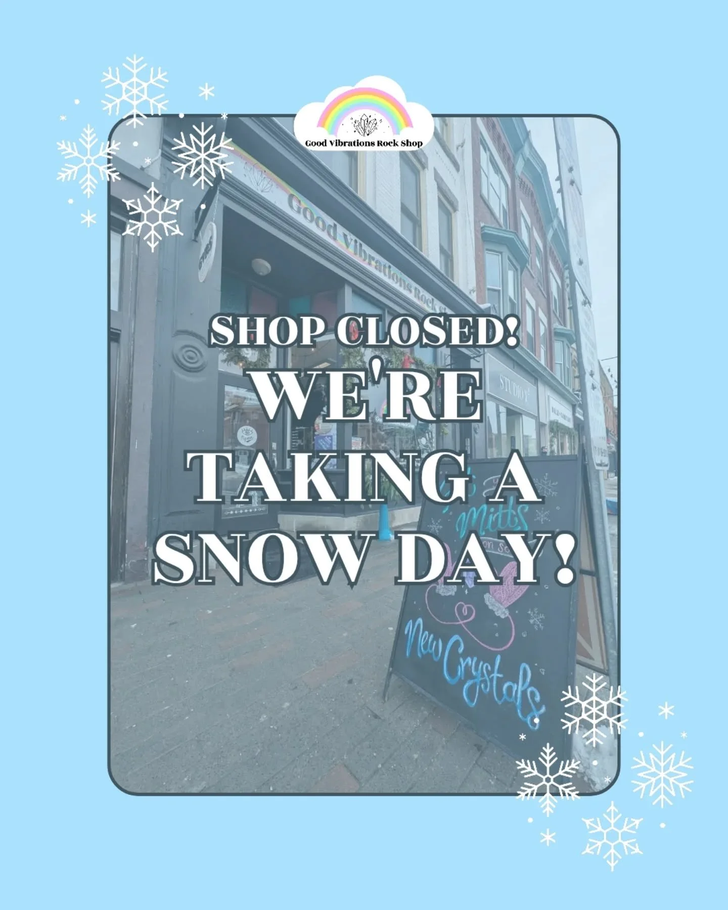 Ice ice baby❄️

Freezing rain all day so we're playing it safe and staying home🌧️

Excited to cozy up with some hot chocolate, a great book, and of course some crystals hehe☕💎

Shop GVRS online from your couch for in store pickup tomorrow, or have 