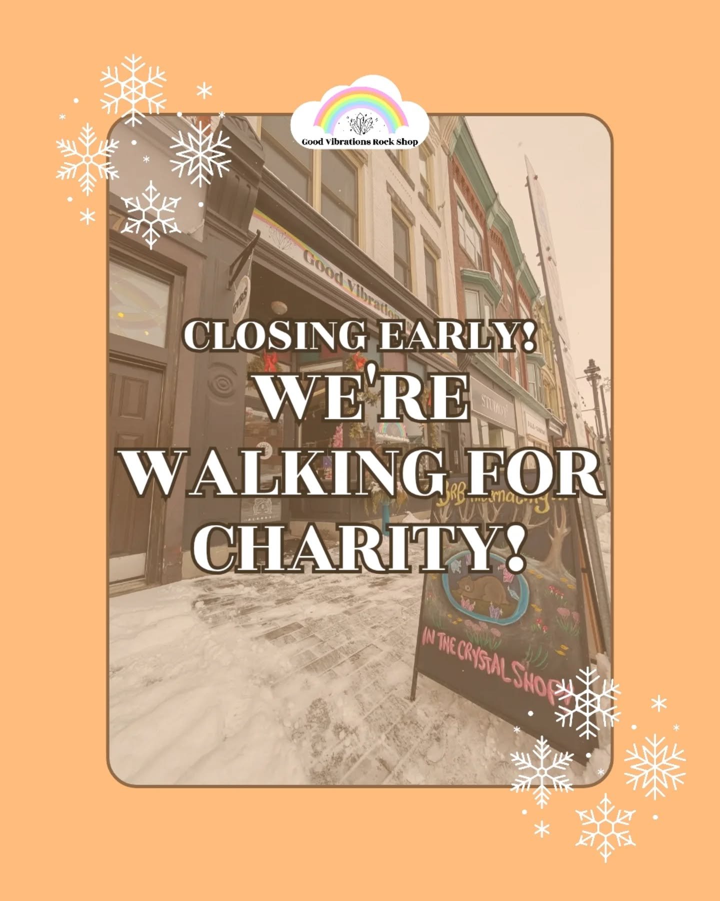 Hi friends!✨

The shop will be closing at 4:30 today in preparation for tonight's Coldest Night of The Year walk supporting the&nbsp;Stratford Connection Centre and Shelterlink Youth Services!❄️

Our community is so important to us and we're honoured