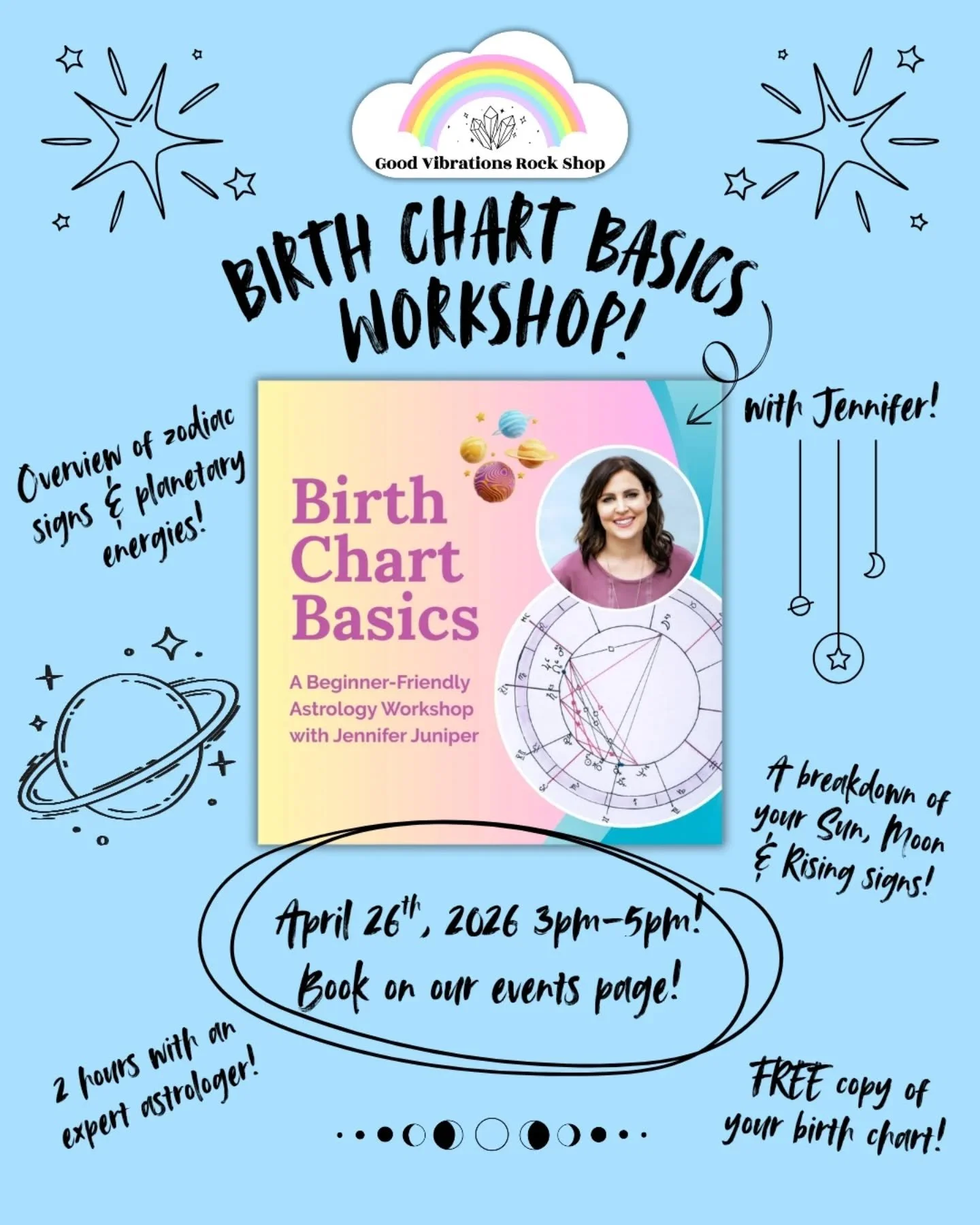 🚨NEW WORKSHOP ALERT🚨

If you&rsquo;ve ever felt like your zodiac sign didn&rsquo;t fully fit&hellip; this is why✨

In this Birth Chart Basics Workshop with Jennifer Juniper, Jennifer will guide you through the foundations of astrology and introduce