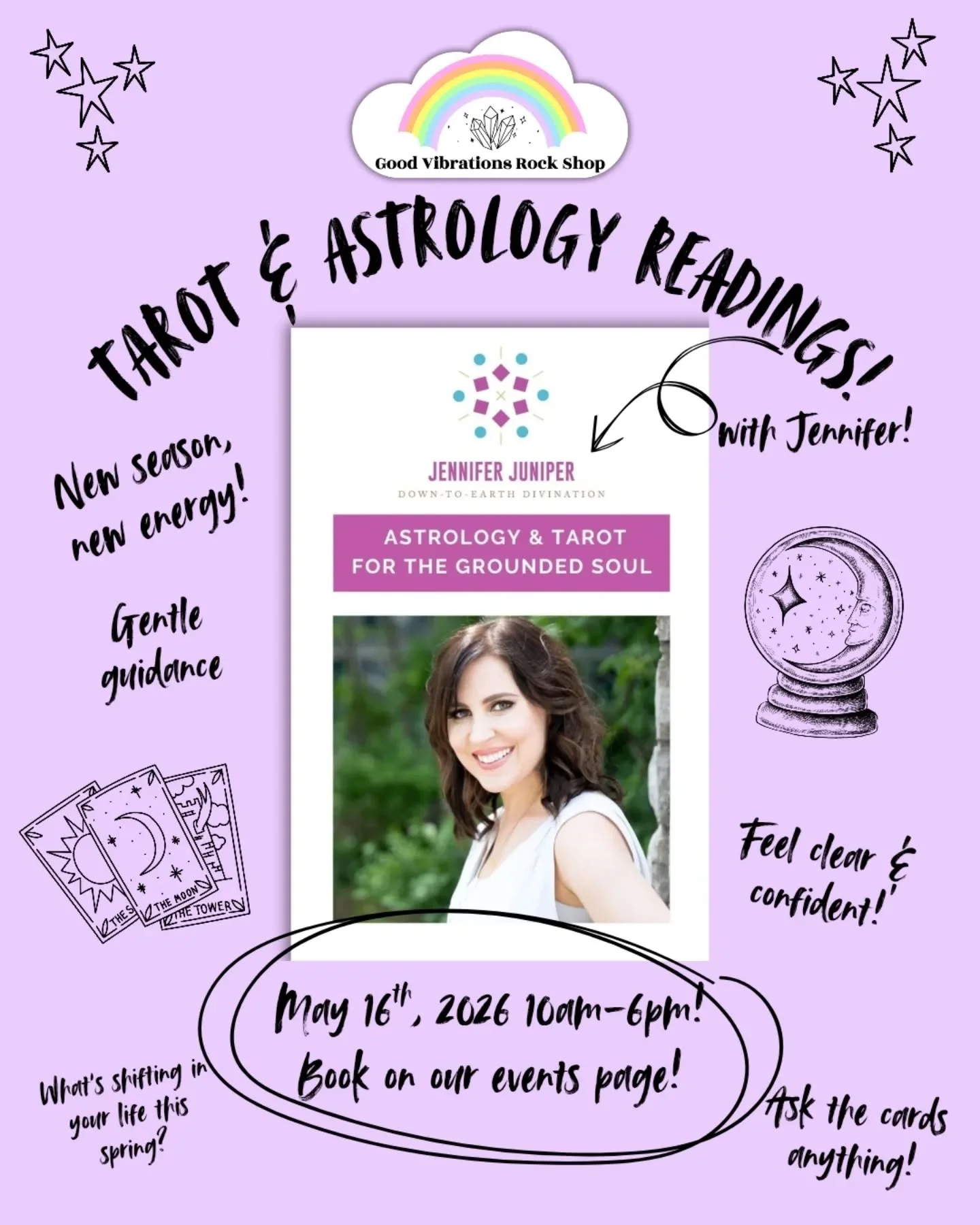 She's BACK🙌🏻🌙

Jennifer Juniper is one of our most requested readers for a reason, she just gets it🔮

Whether you're sitting down for a full astrology reading, pulling tarot cards, or just need a quick oracle check-in, she has this beautiful way 