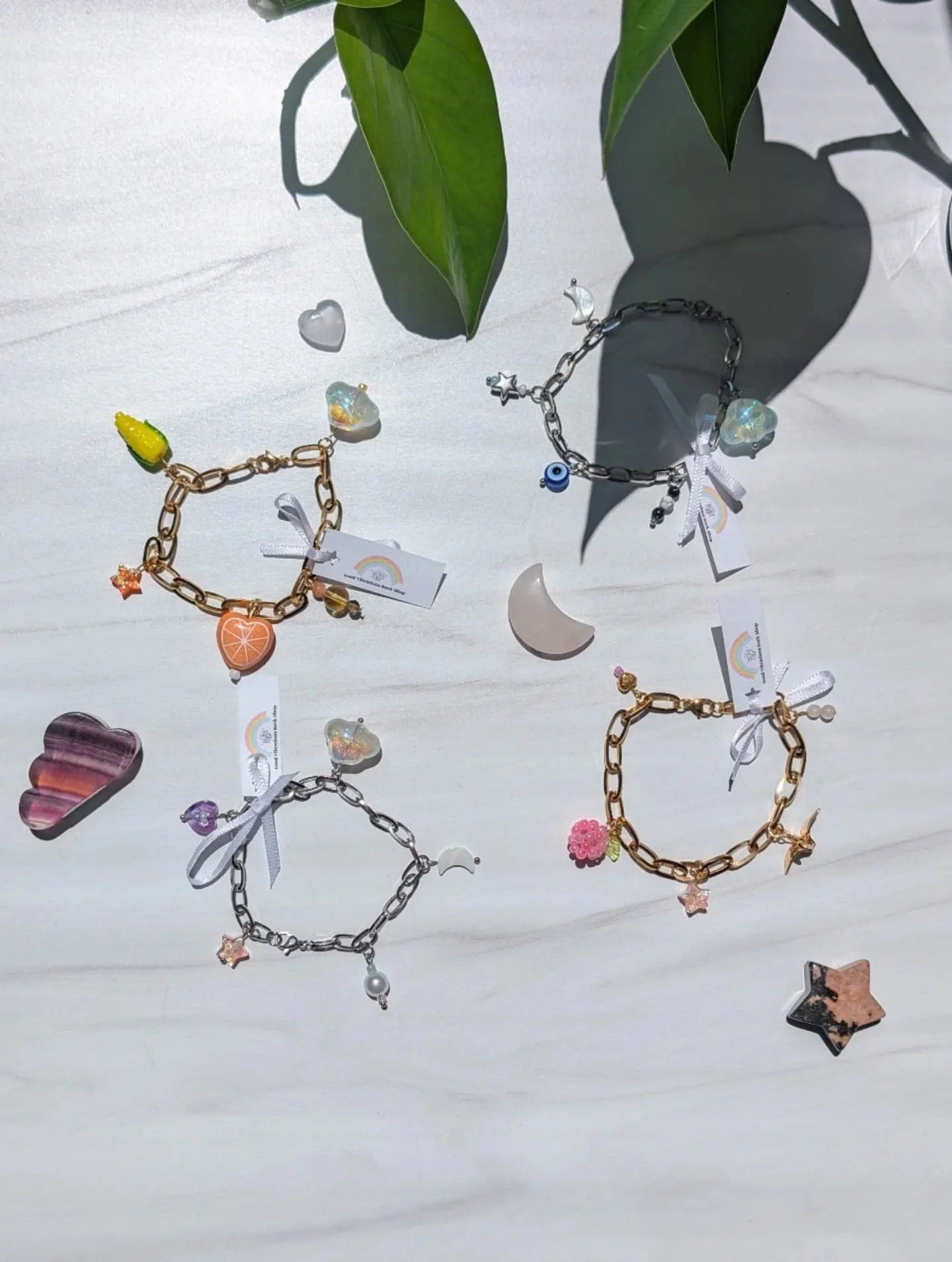 Our new charm collection has just dropped and we're so excited!🩷🌈🌺🍑🌽🦋⭐🧿🍊🍃🌙☁️

These just scream fun and joy and SUMMER (which we are also excited for)!🌞

Handmade and designed by our team, add a little whimsy to your jewelry collection wit
