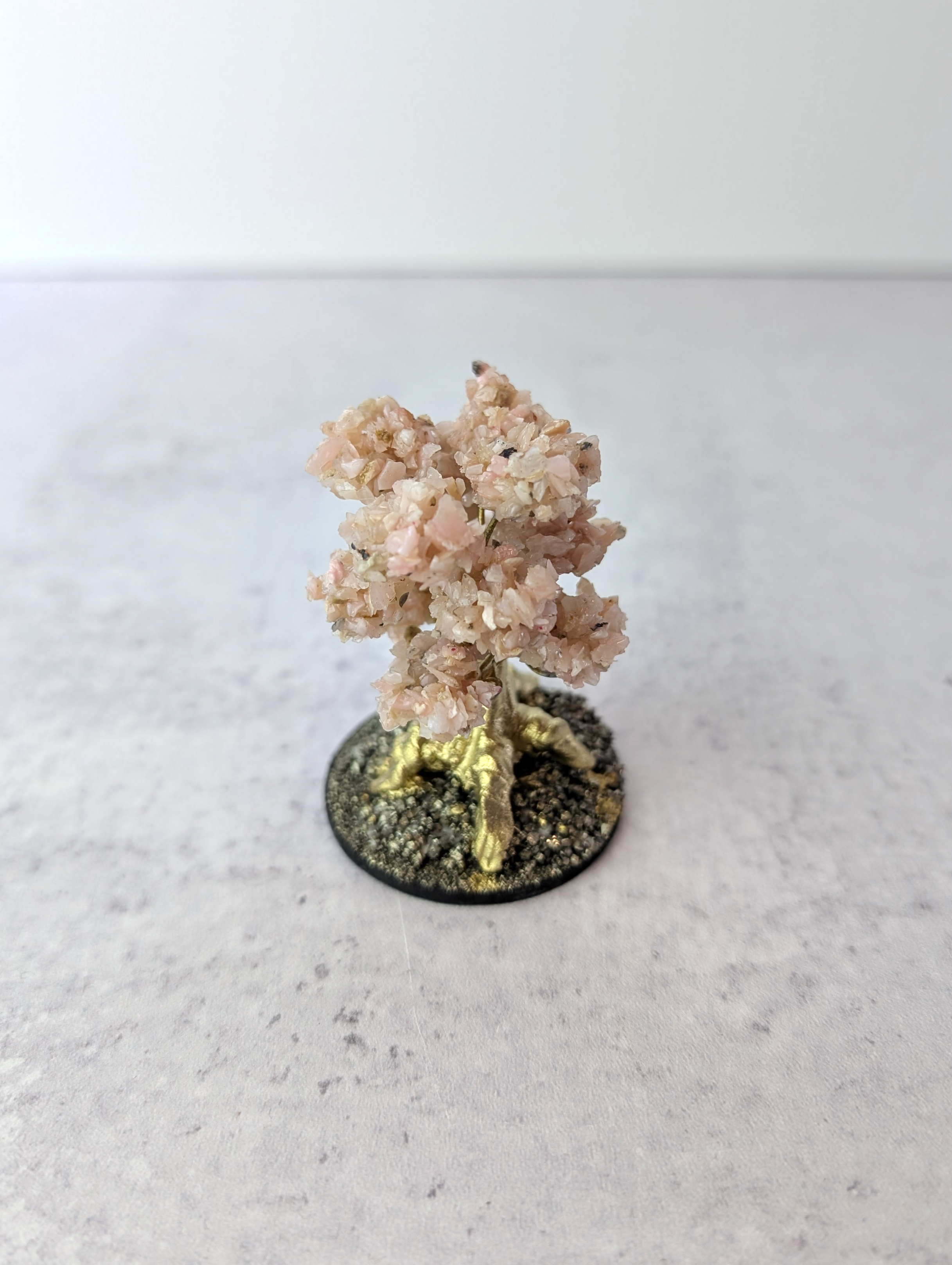 Pink Opal & Pyrite Tree