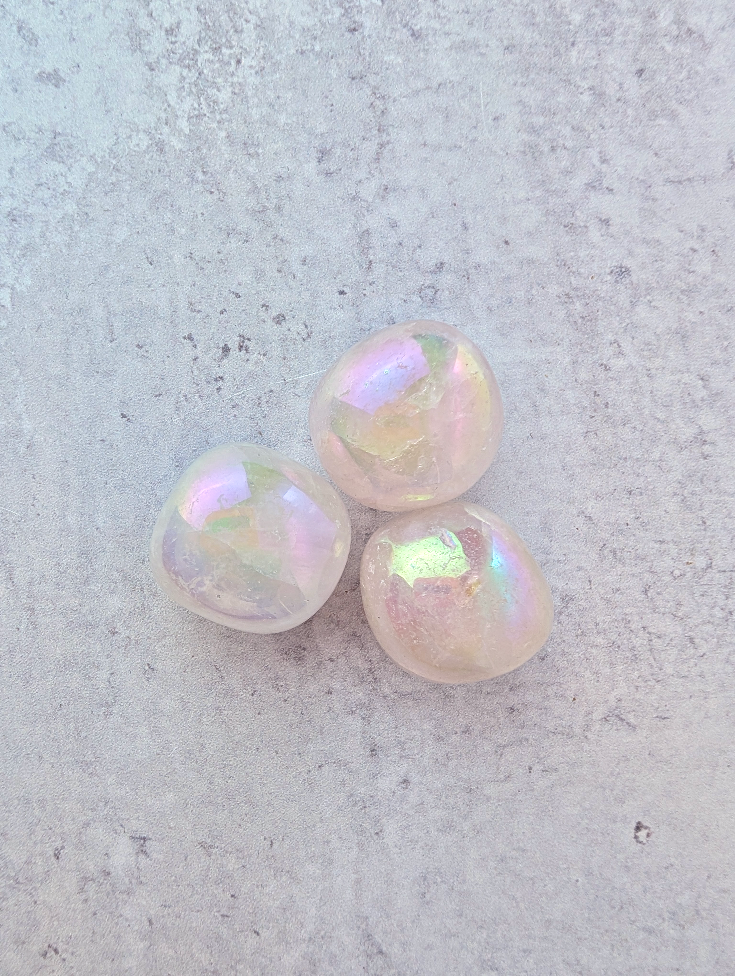 Tumbled Angel Aura Rose Quartz Stone