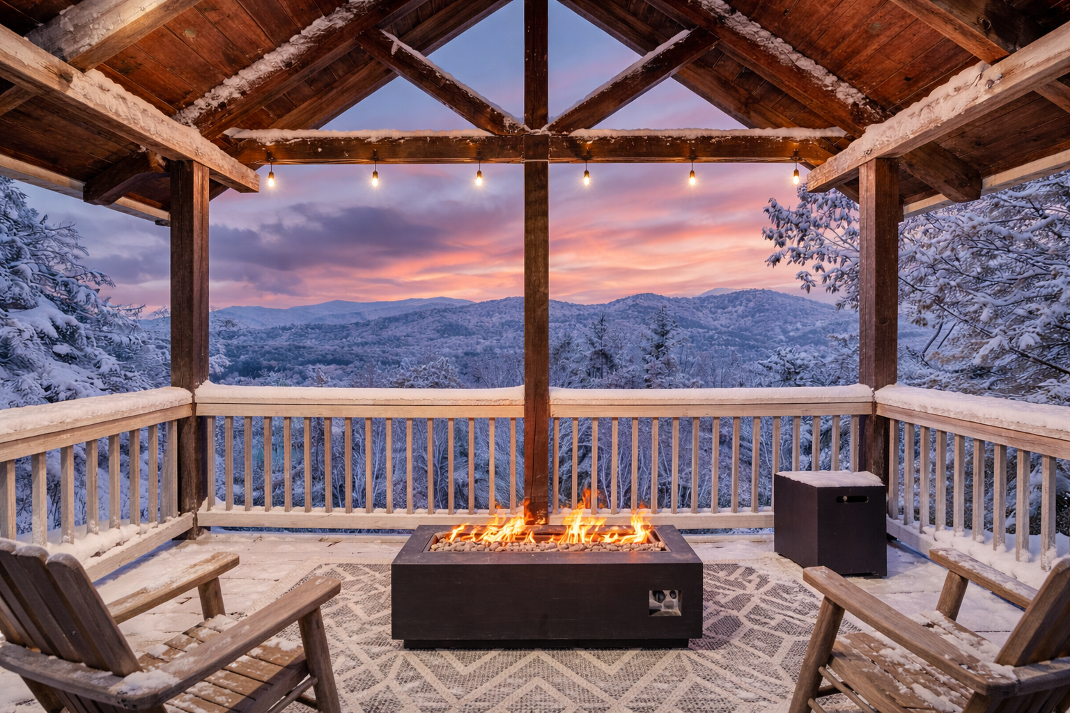 This secluded and private balcony off the third floor master bedroom awaits! Bring your spouse for a romantic getaway; enjoy a gorgeous mountain sunrise with a fresh cup of coffee, or end the evening with a nice glass of wine overlooking the valley.