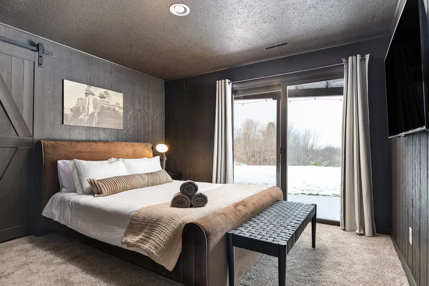 Bedroom 2 is a cozy downstairs queen-size master bedroom with an en-suite bathroom including shower. Undoubtedly labeled the “brown room” offers plenty of storage & features direct patio access, leading to the backyard for endless fun and relaxation.