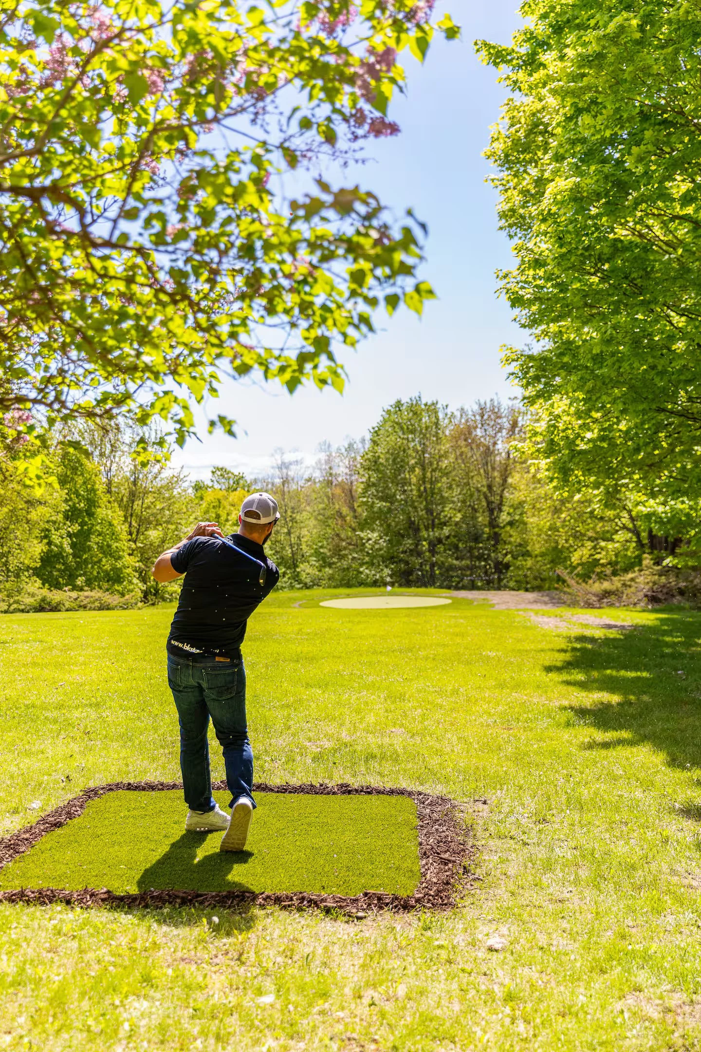 Are you serious!? Check out your very own private golf hole right in the back yard! This 60(ish) yard hole consists of a 25ft putting green and even a small tee box! We will provide a small handful of orange golf balls, 3 wedge irons, and 3 putters.
