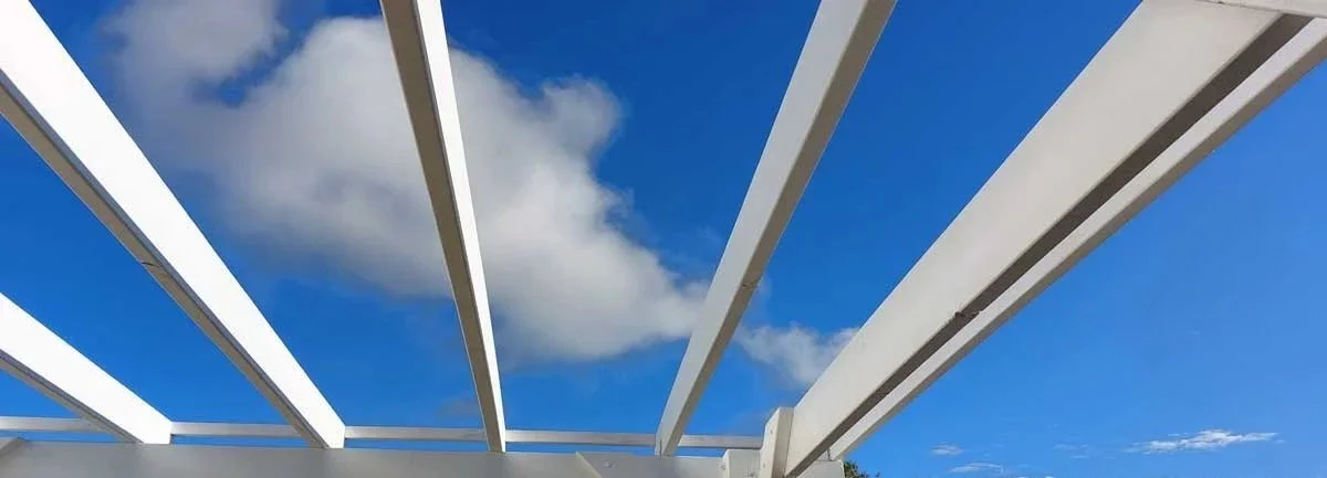 White pergola or Patio area, 