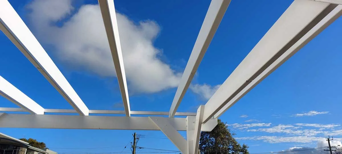 White pergola or Patio area, 