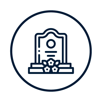 Icon of a framed certificate or award with gears at the base, inside a circle.