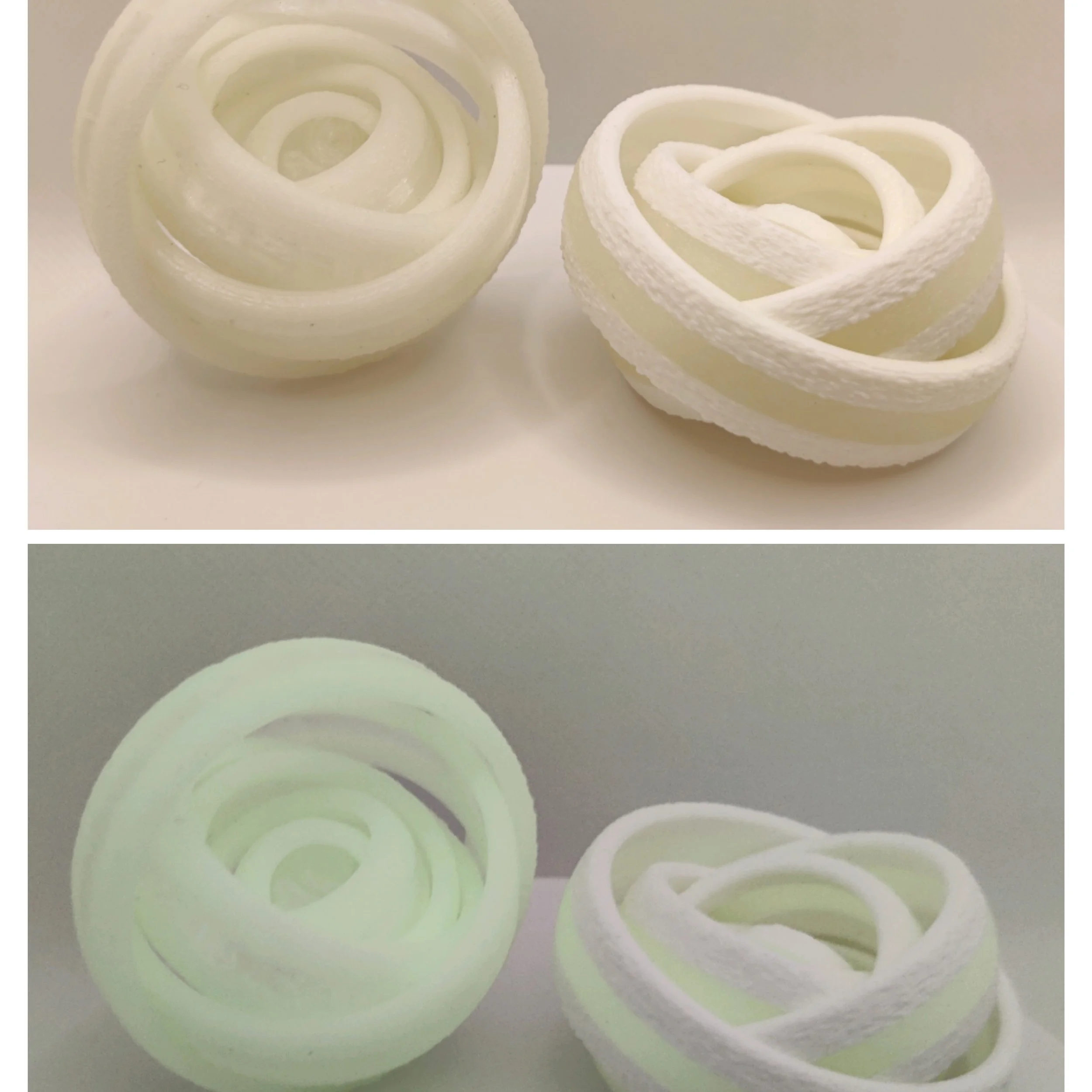 Glow-in-the-Dark Green, Transparent, and White