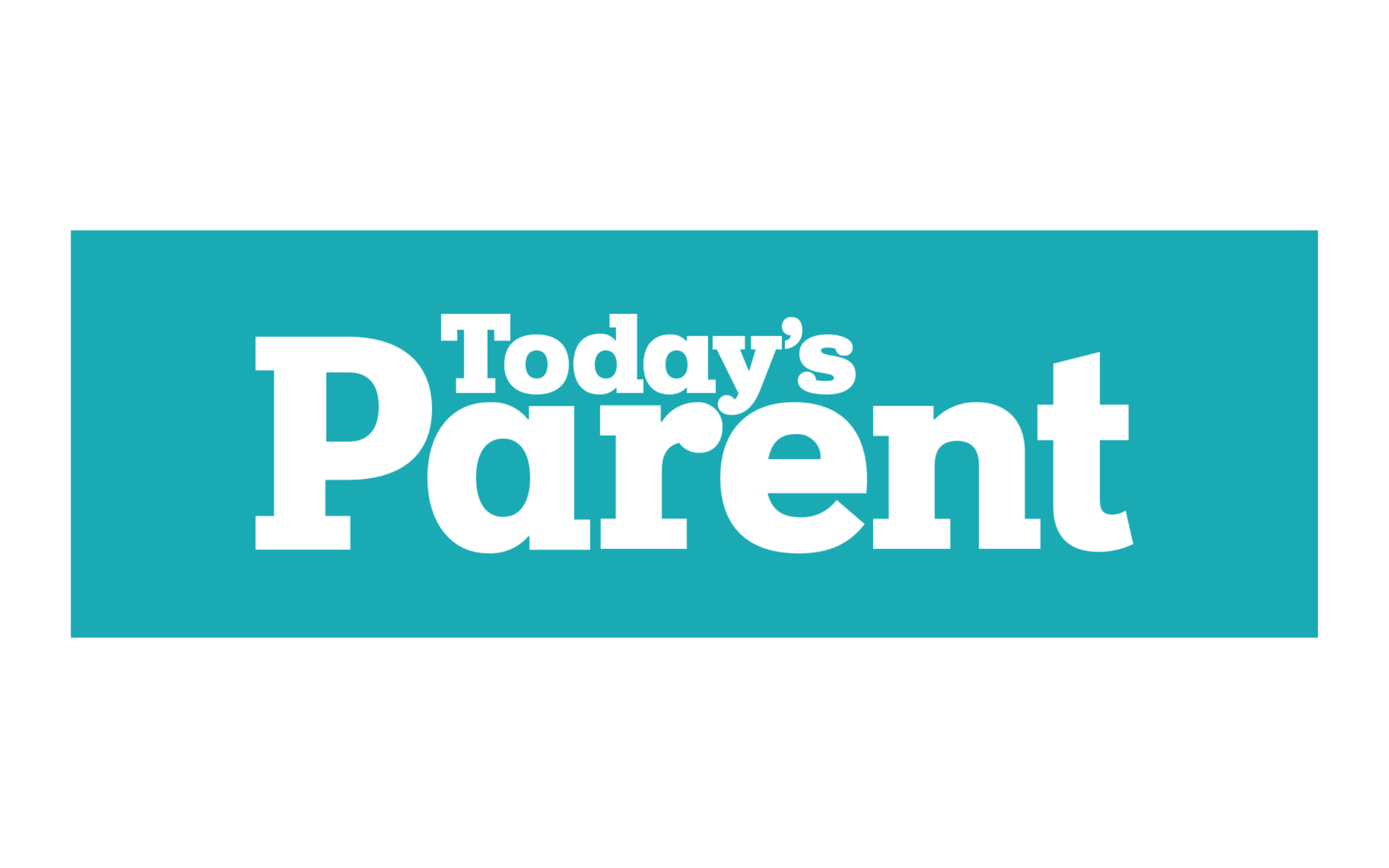 Logo for Today's Parent with white text on teal background