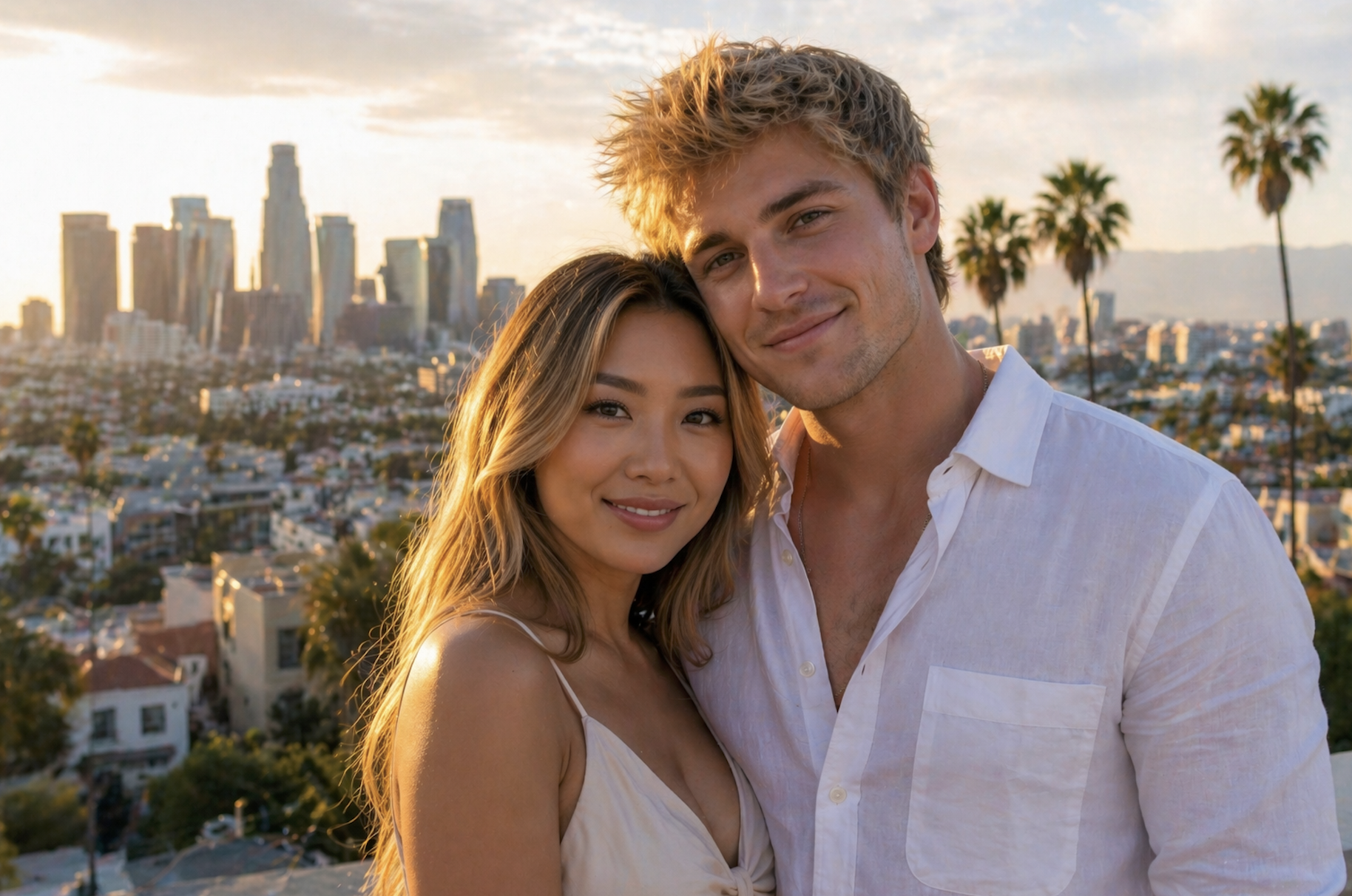 young couple dating in LA
