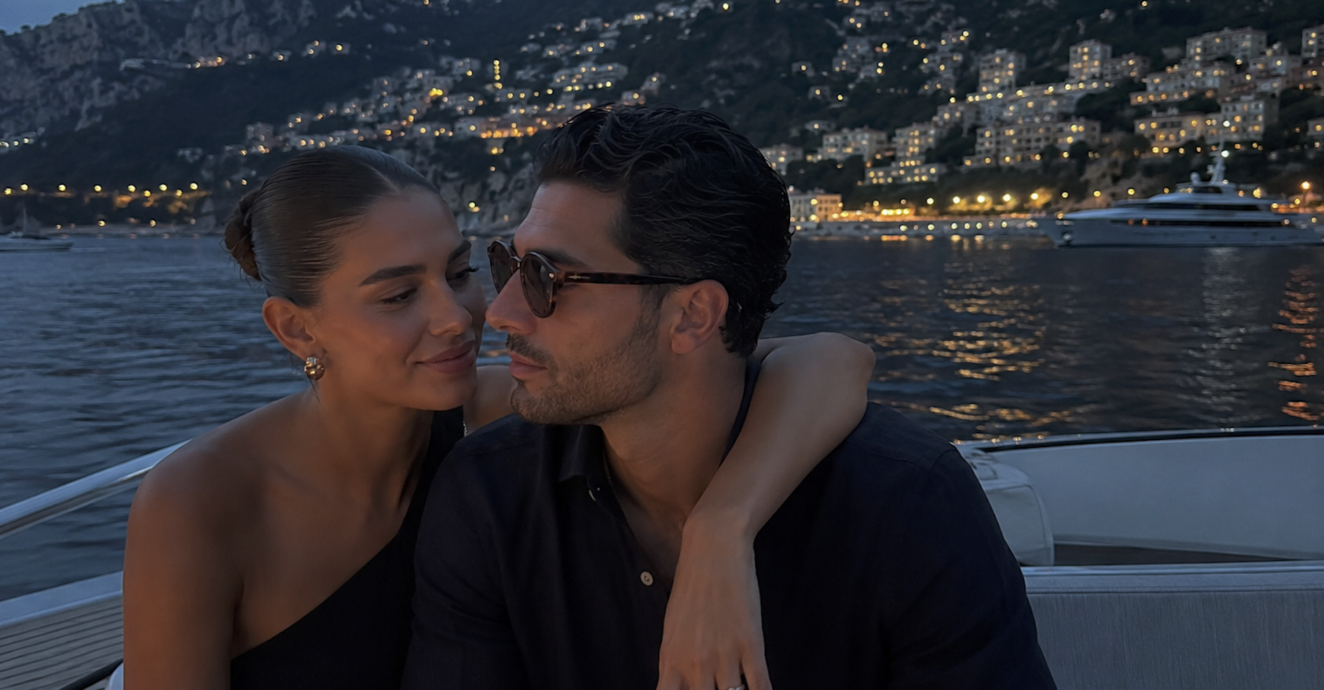 couple in monaco on a boat